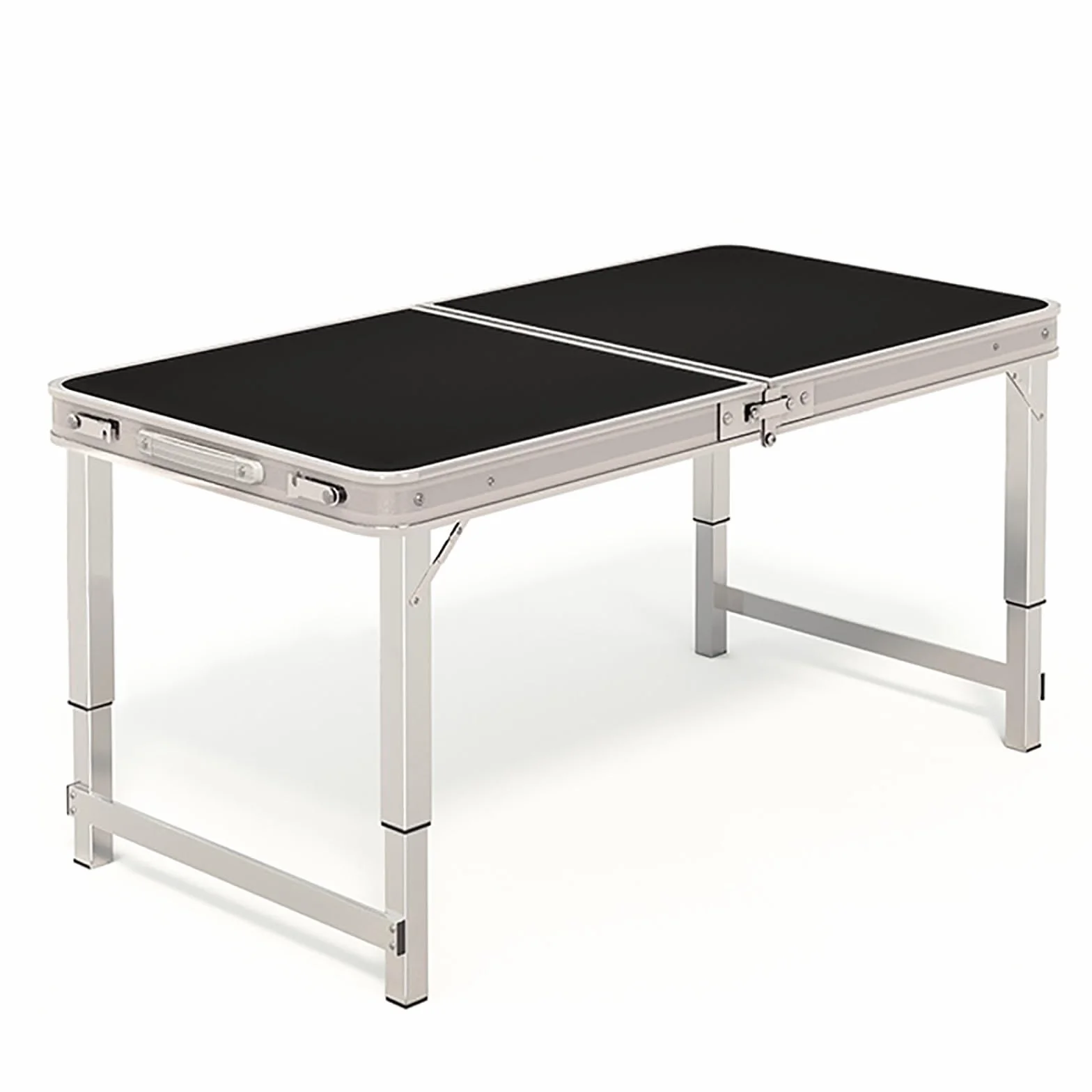 Wysuwany mały stół do jadalni - lekki składany stół kuchenny z regulowaną wysokością - przenośny aluminiowy stół kempingowy z uchwytem nośność 150 kg - idealny do użytku na plaży i na zewnątrz
