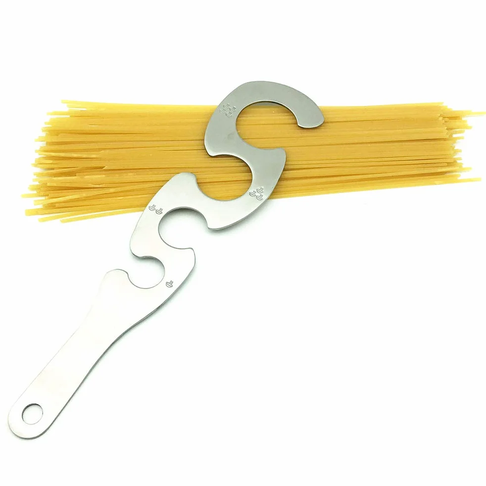 Narzędzie do pomiaru makaronu spaghetti z makaronem, 4 otwory ze stali nierdzewnej miernik spaghetti kontrola porcji makaronu pomiar makaronu miara gotowanie kuchnia ciasto linijka