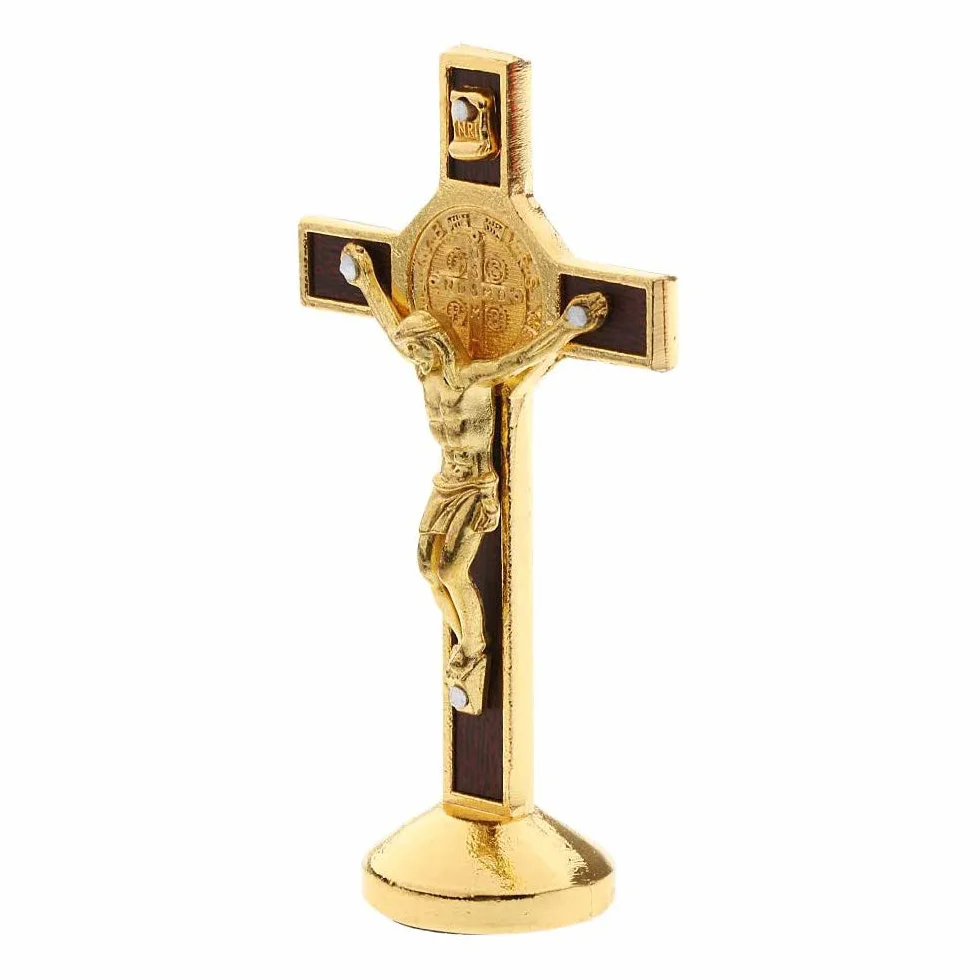 POFET - Statua ukrzycyfiksu Jezusa Chrystusa na krzyżu do samochodu, domu, kaplicy, złota