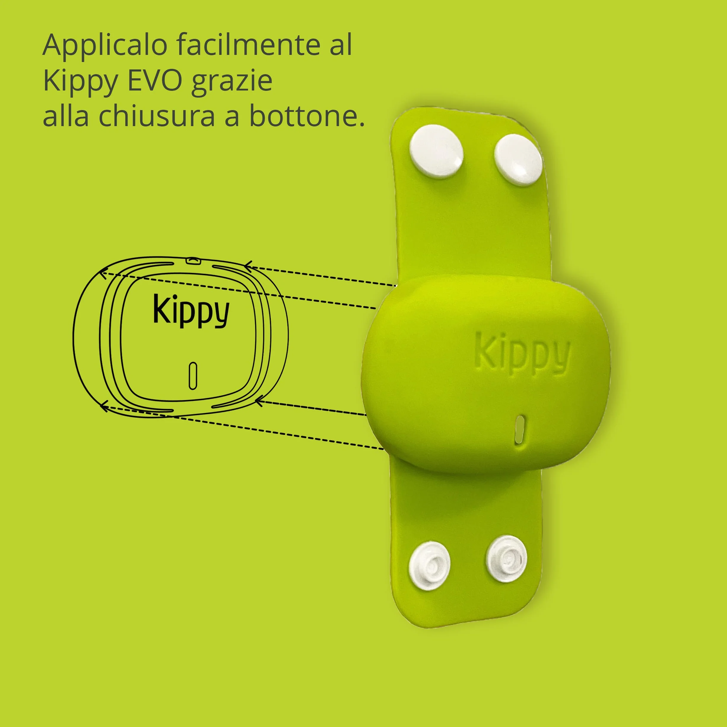 Kippy EVO Etui silikonowe do śledzenia GPS kotów i psów, z zapięciem na guziki