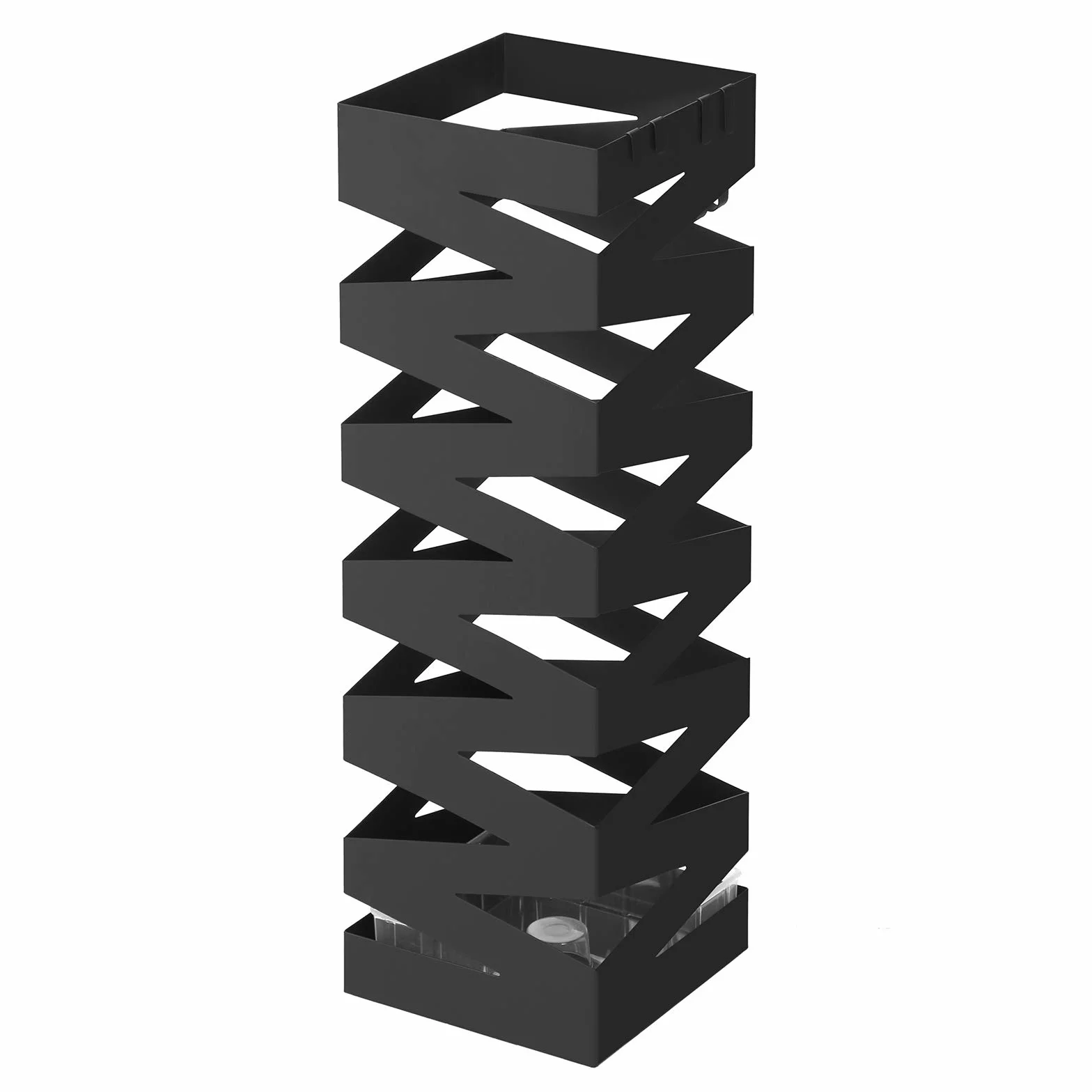 SONGMICS Stojak na parasole Stojak na parasole Zbieracz wody i hak Zostanie rozdany 49 cm Czarny LUC16B