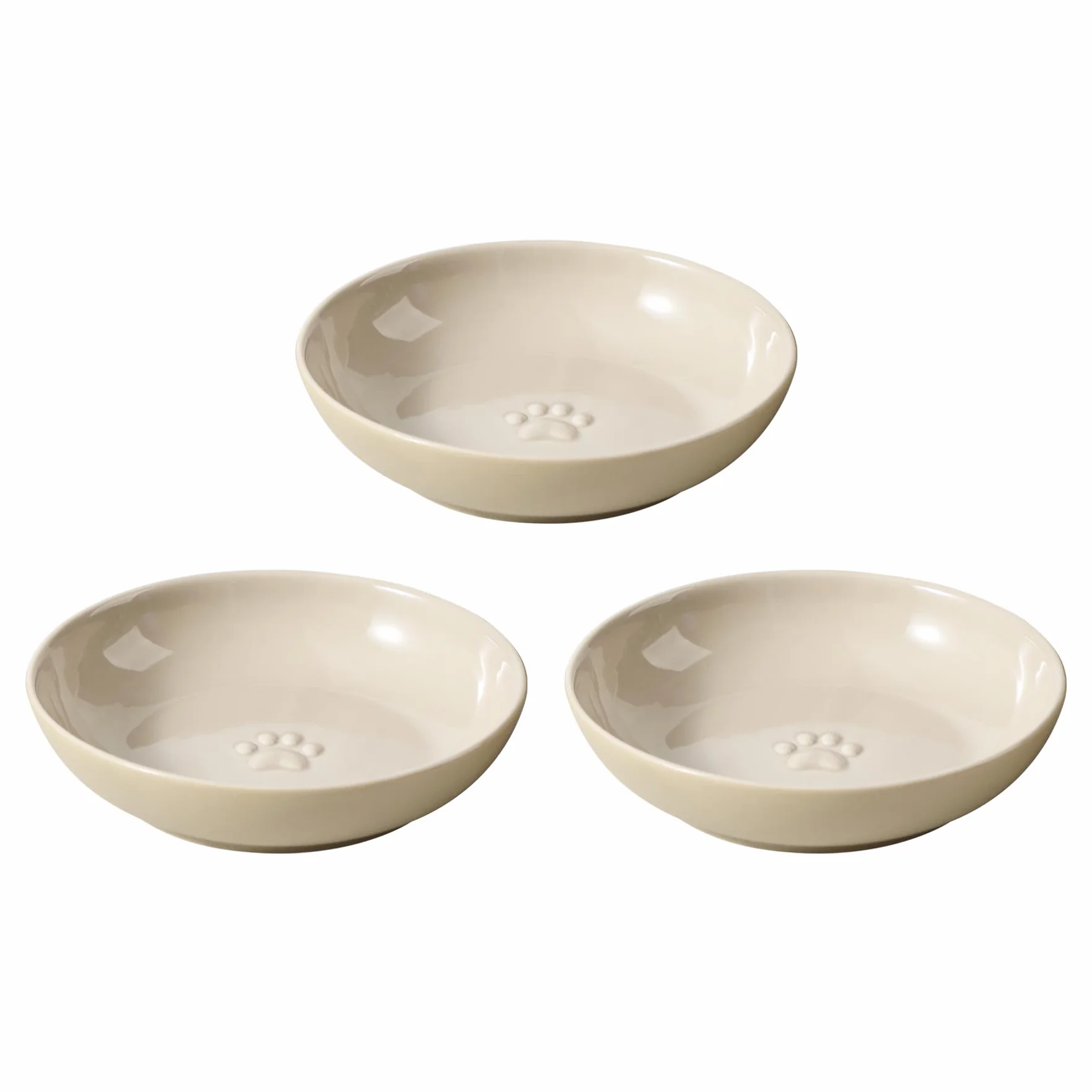 Havniva Ceramiczne naczynia dla kotów o szerokich wąsach, zestaw 3 ceramicznych misek dla kotów, do użytku wewnątrz i na wodę, aby zapobiec zmęczeniu wąsów (3 szt.)