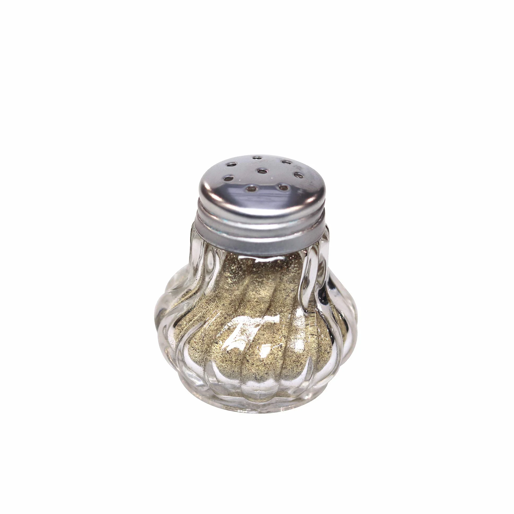 APS Mini solniczka i pieprzniczka, zestaw 4 szklanych mini solniczek z pokrywką ze stali nierdzewnej do soli i pieprzu, 3,5 x 3,5 cm, wysokość 4 cm