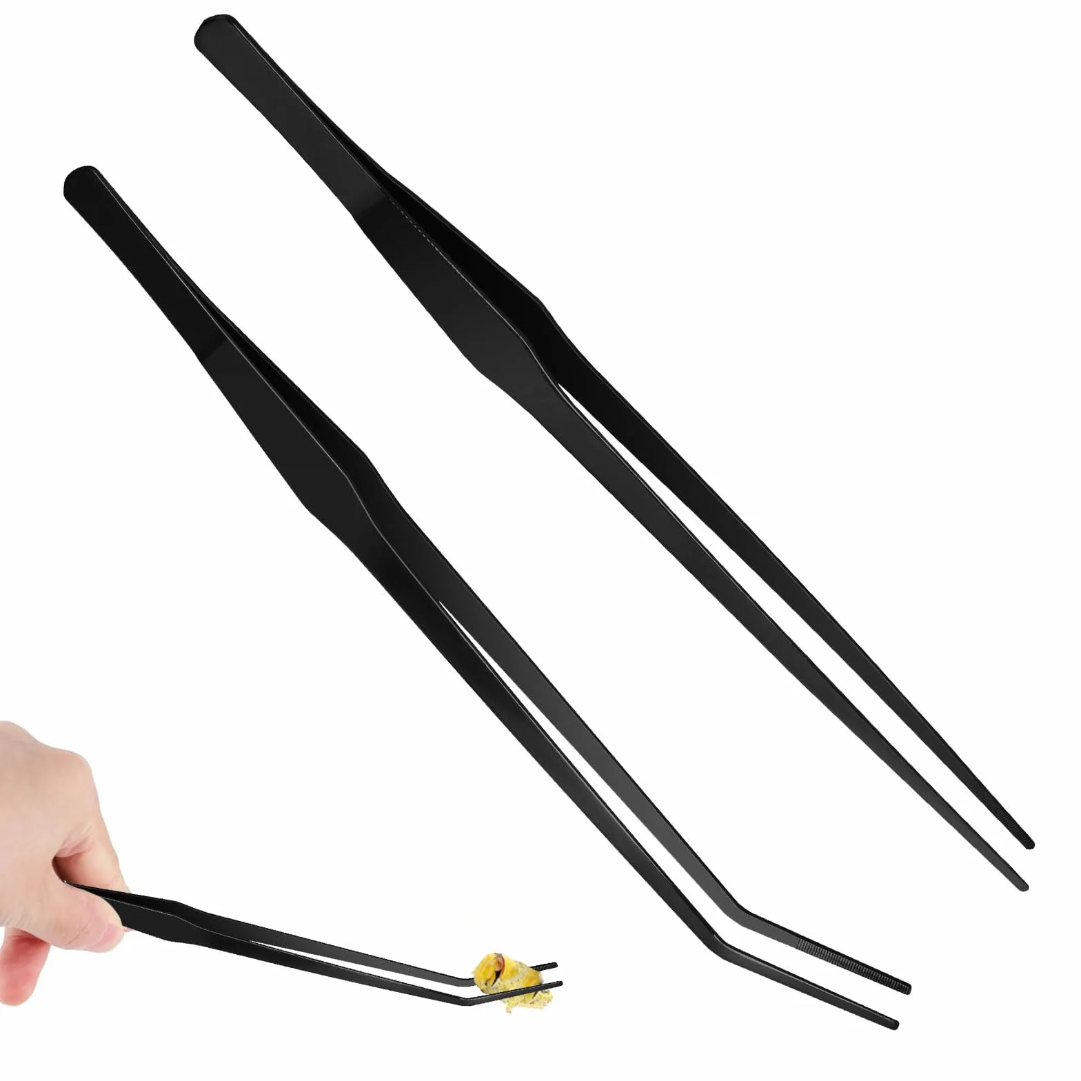 Zestaw pęset ze stali nierdzewnej do akwarium i grilla 25 cm 27 cm