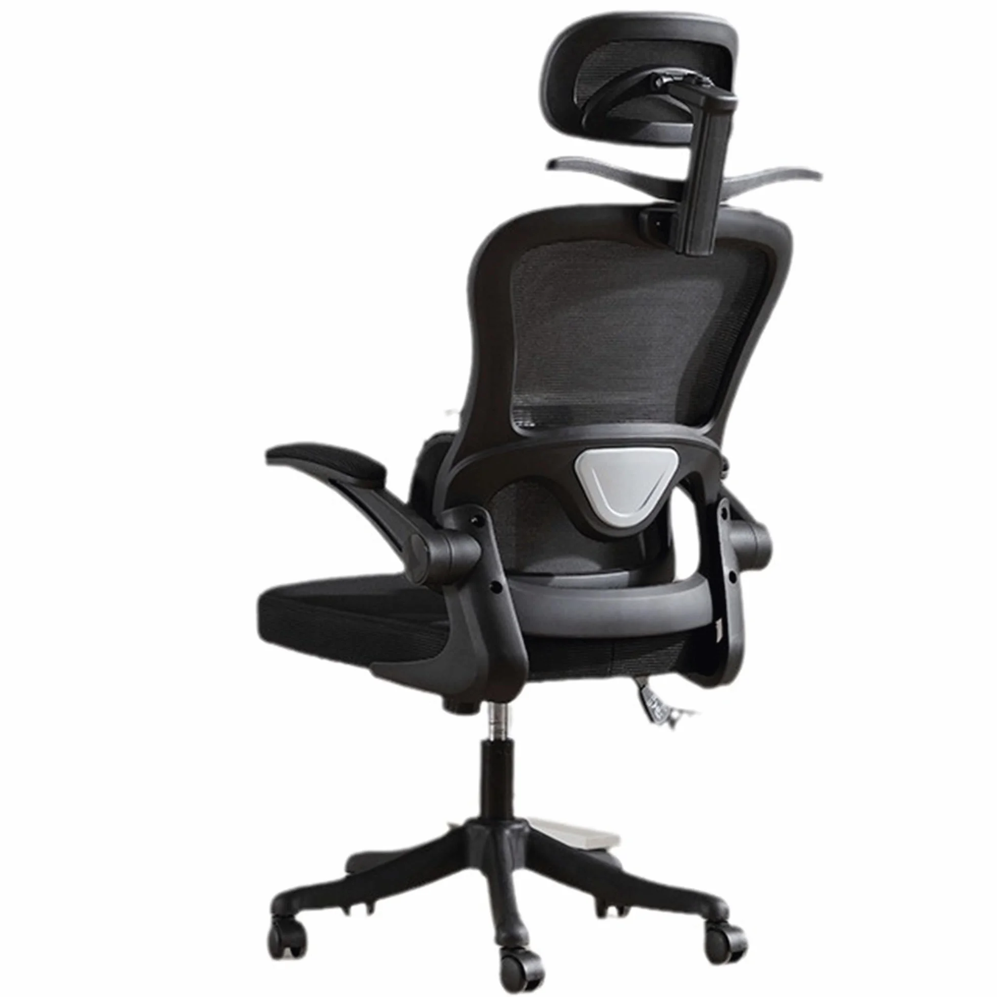 Ergonomiczne krzesło biurowe dla graczy z regulowanym zagłówkiem 3D, oparcie z siatki, zdejmowany wieszak na ubrania, obrotowy pochylenie, idealny do pracy studyjnej i biura kierowniczego, czarny