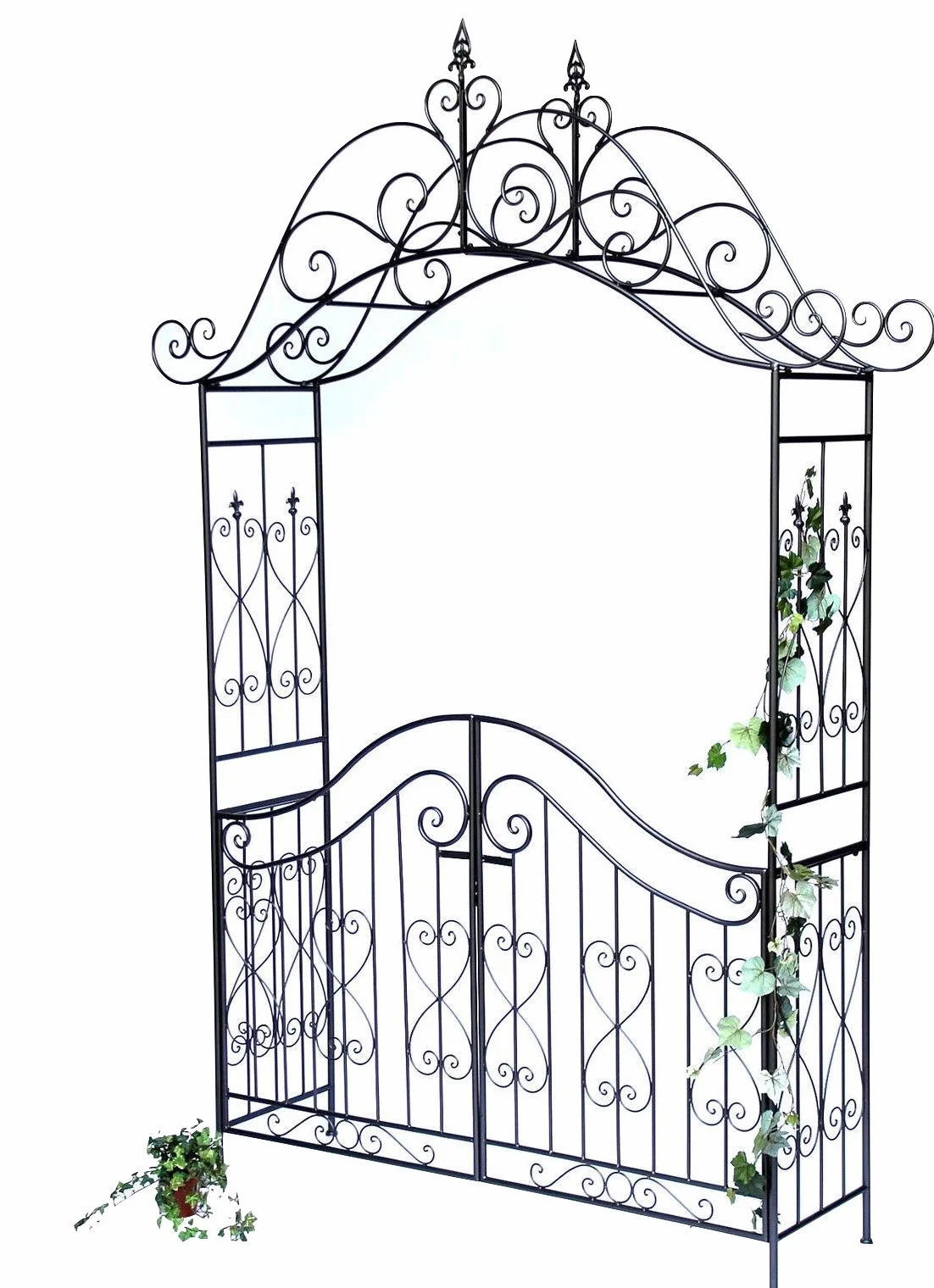 DanDiBo Łuk różany z furtką 131872 z metalu, 282 x 160 cm, pomoc w wspinaczce, pergola, pergola, pomoc w różach, rusztowanie
