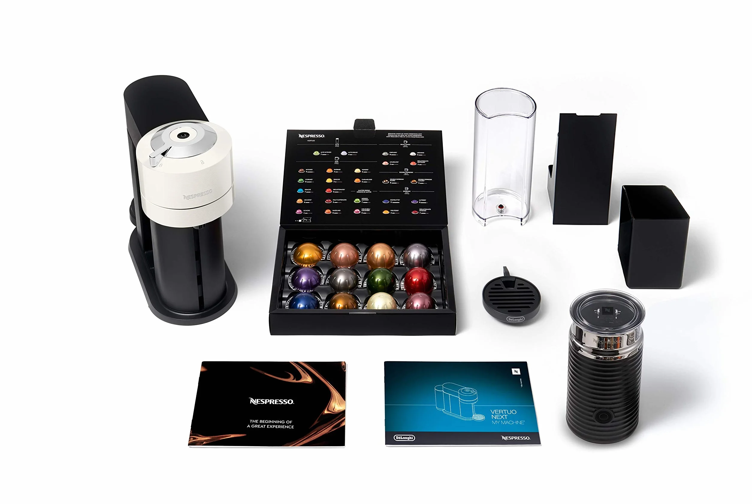 Nespresso De'Longhi Nespresso ENV120.WAE Vertuo Next Ekspres do Kawy Kapsułkowy, 1500 W, 535ml, Biały/Czarny