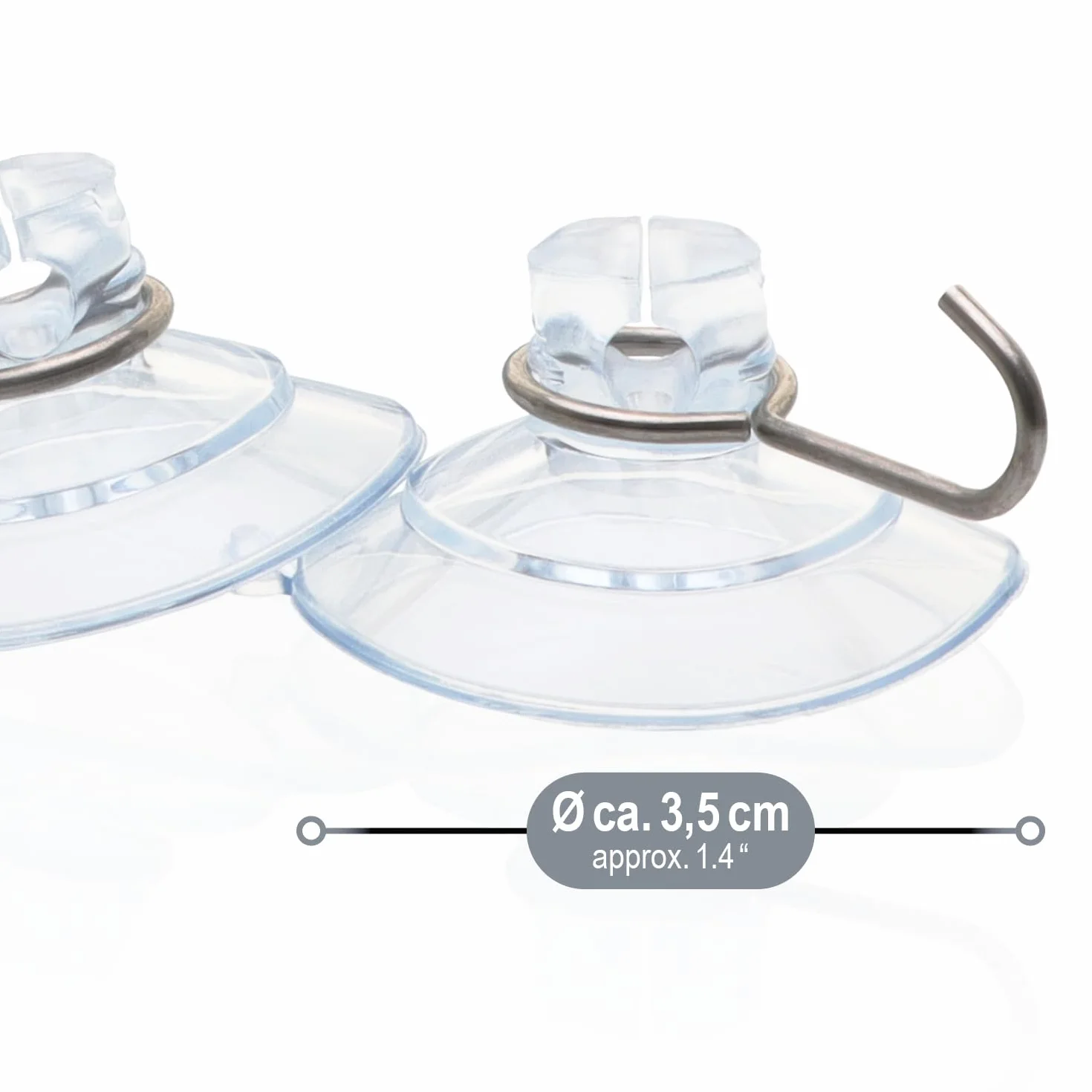 COM-FOUR® 80x uchwyt na przyssawke, wielofunkcyjny haczyk z metalowym haczykiem oraz otwór na lekki lancuszek i inne ozdoby