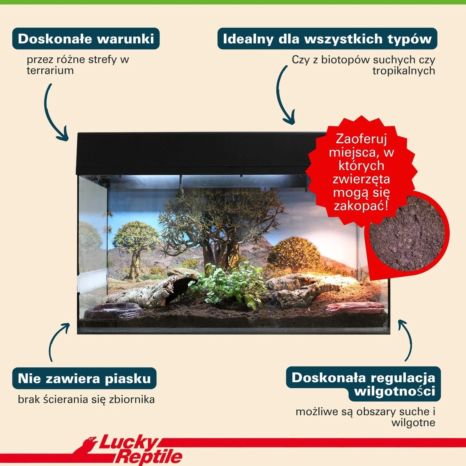Lucky Reptile 65131 Ziemia dla Gadów i Płazów, 20 l