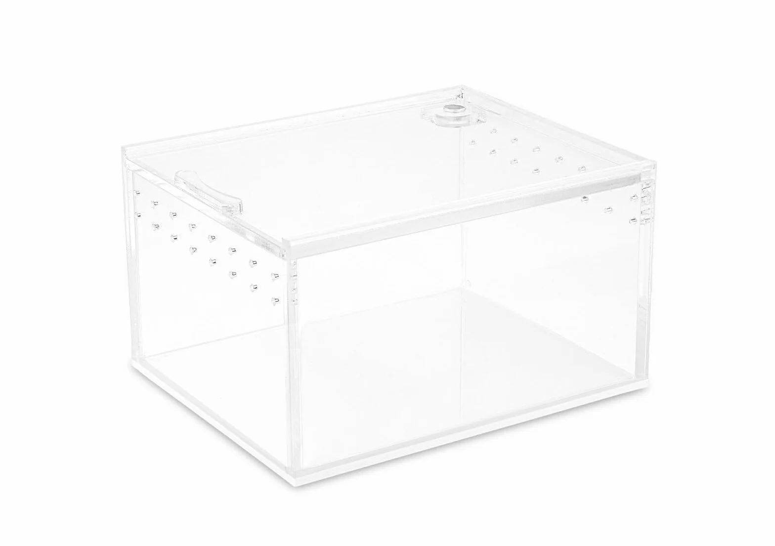 HAPPET Akrylowe Terrarium – Przezroczyste 360°, Optymalna Wentylacja, Magnetyczne Zamknięcie – Idealne dla Pająków, Ślimaków, Jaszczurek, Małych Gadów i Owadów (10.5x8.5x6cm)