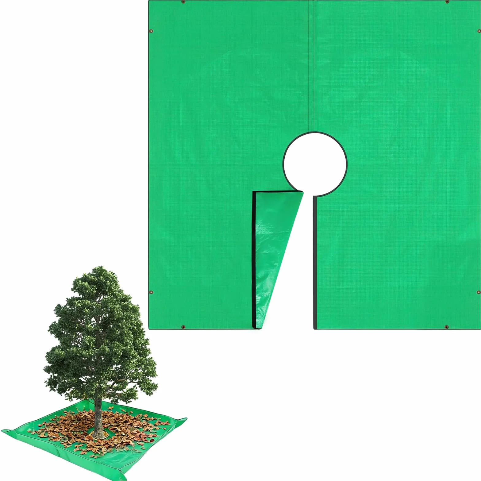 Plandeka do przycinania drzew 200x200 cm z wodoodpornym otworem 30 cm do łatwego mocowania wokół krzewów i drzew