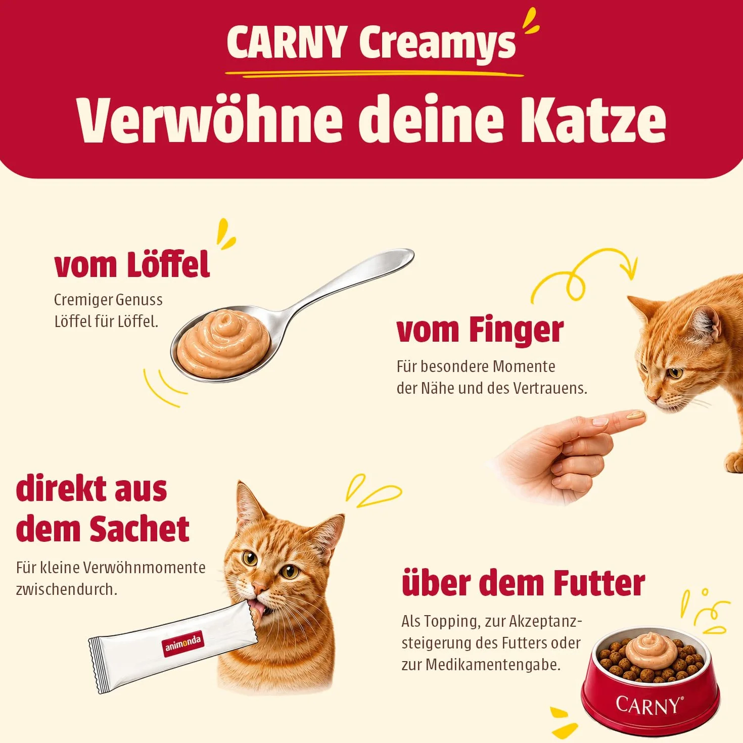 Animonda Carny Creamy Adult Karma dla Kotów, Łosoś/Tauryna, 6 x 15 g