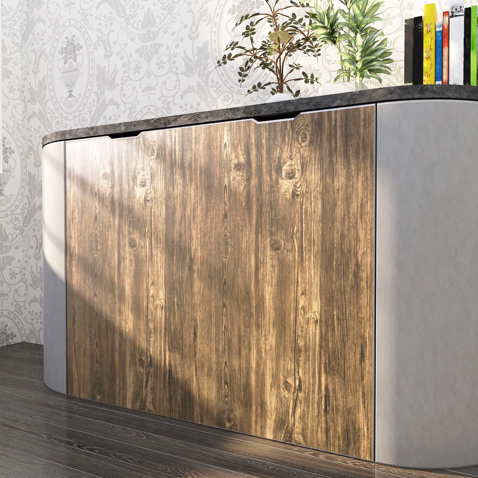 Yenhome Klej winylowy do mebli, efekt brązowego drewna, 60 x 1000 cm, winylowy blat, kuchnia, żaroodporny, samoprzylepny papier do mebli łazienkowych, tapeta, ciemne drewno, na stół, biuro, księgarnię
