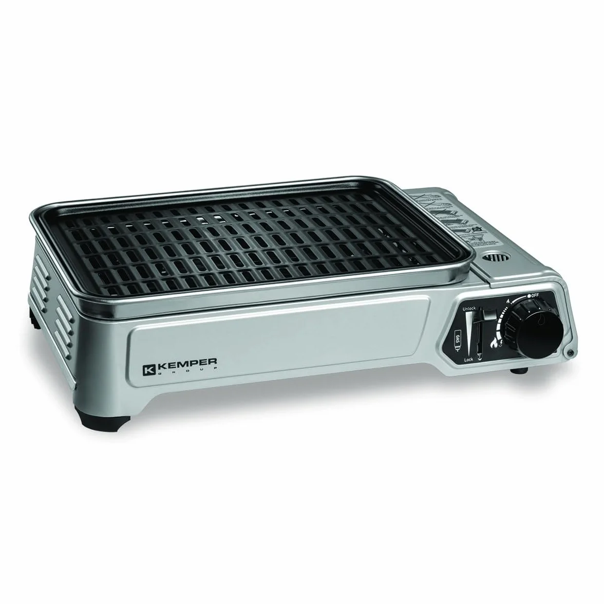 KEMPER Przenośny grill gazowy 1,9 kW kompaktowy stół antyadhezyjny stół balkonowy taras stół kempingowy