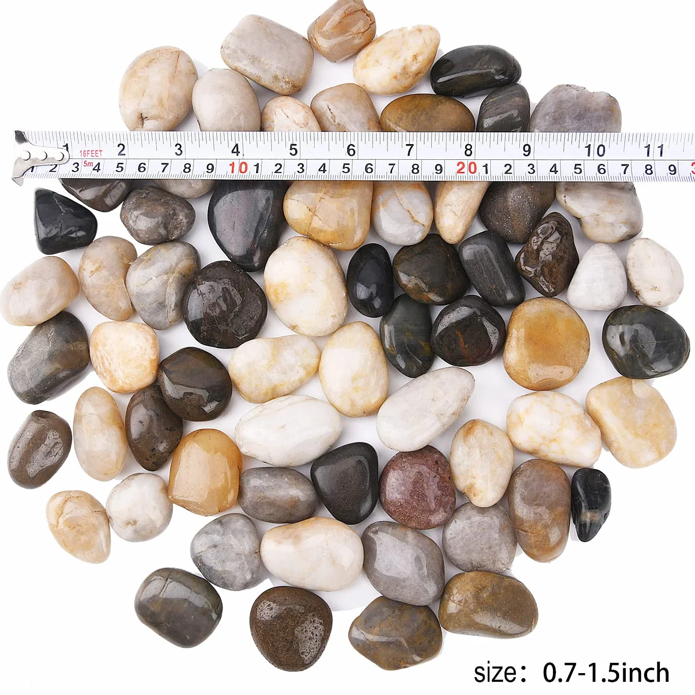 100 g duże kamienie dekoracyjne 1,9 - 4,5 cm rzeka żwirki do akwarium, doniczki, krajobrazu, wypełniaczy wazonów i dekoracji ogrodu (kolor kolorowy)