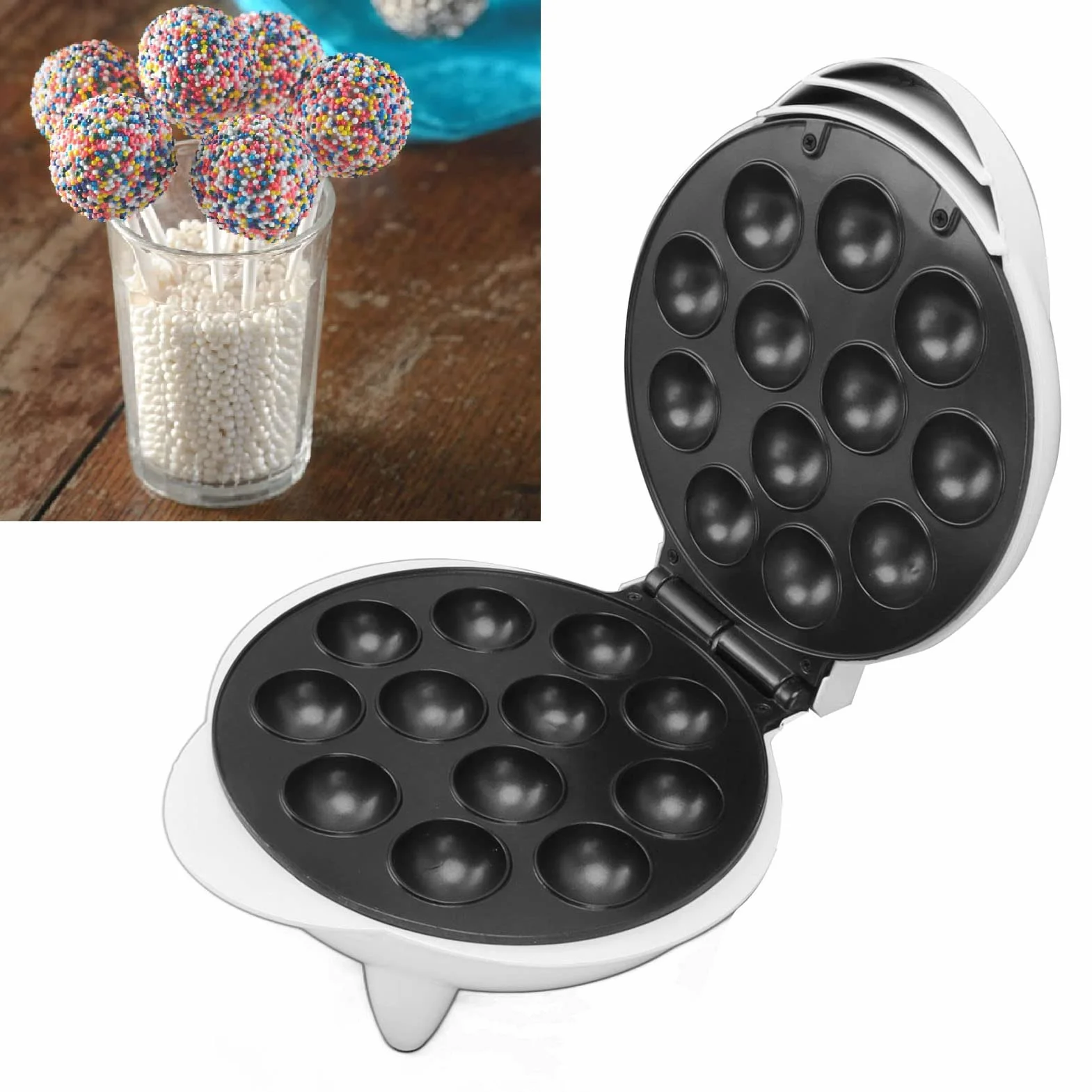 Pssopp Mini Treat Maker Cake Pop Maker Donut Maker wielofunkcyjna 12 ciastek Mini Cupcake