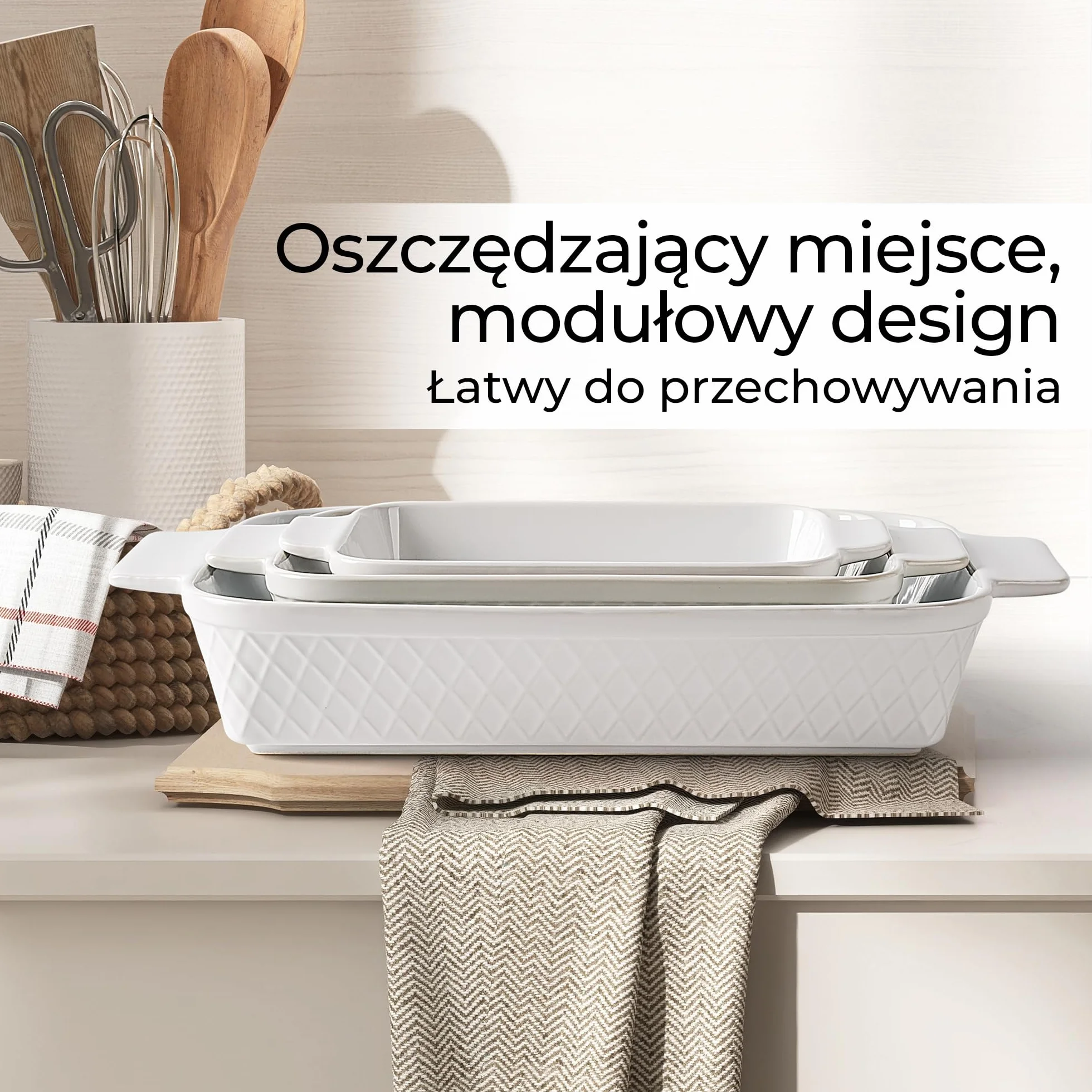 MIAMIO - Zestaw naczyń do zapiekania 3 sztuki/Ceramiczna prostokątna forma do pieczenia, 3-częściowy zestaw naczyń do pieczenia, 850 ml, 1650 ml, 2900 ml - Bezpieczne do zmywarki i piekarnika - Kole