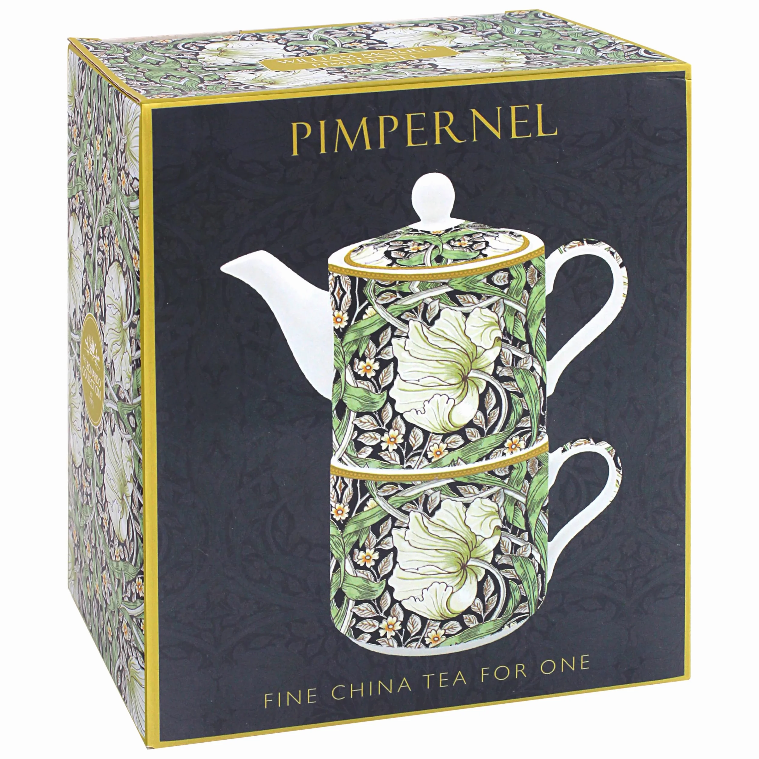 The Leonardo Collection William Morris Pimpernel Tea for One | Ceramiczny czajniczek i zestaw filiżanek, piękny prezent do biura, stylowy czajniczek z nadrukiem dla entuzjastów herbaty, wielokolorowy
