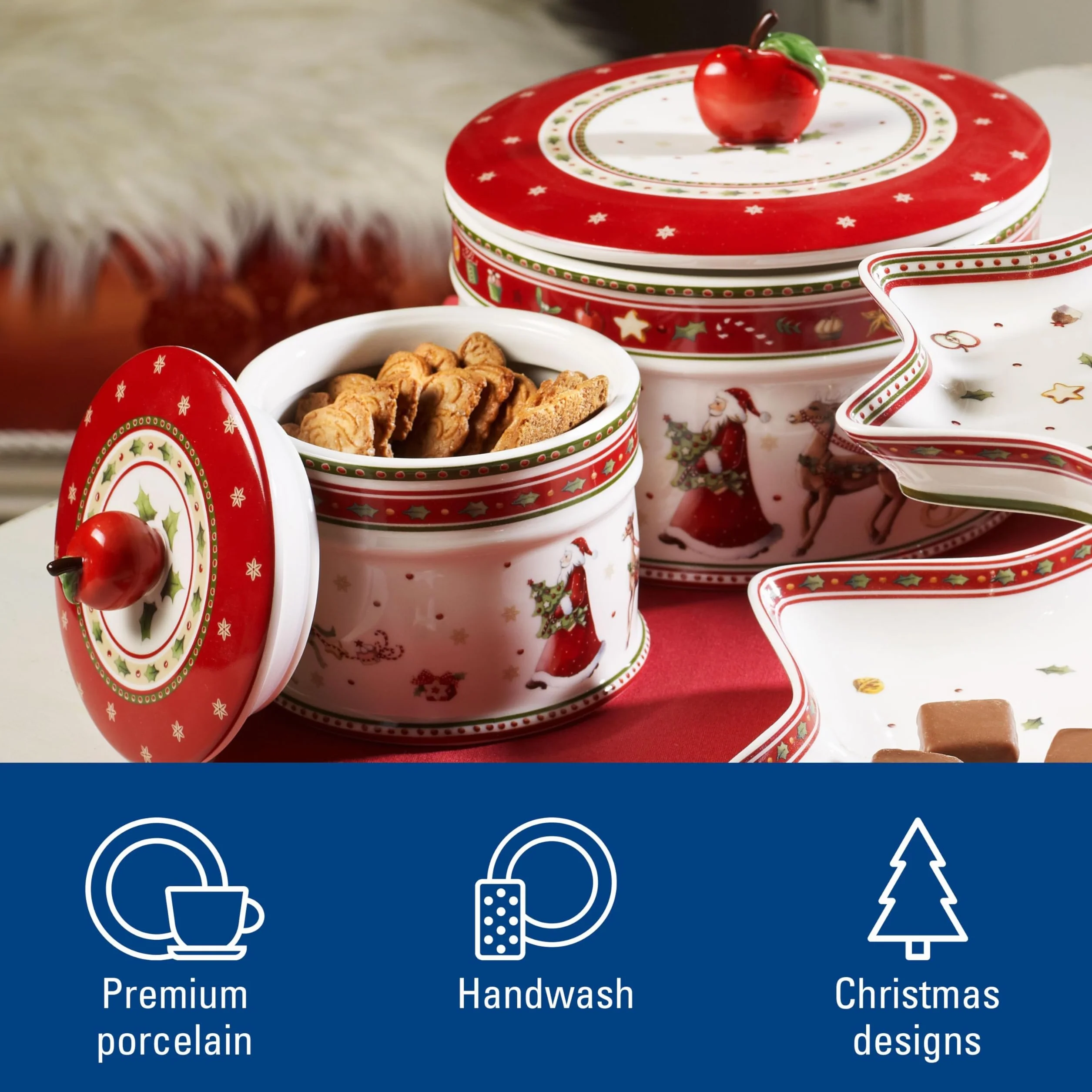 Villeroy & Boch – Winter Bakery Delight, duży pojemnik na wypieki i ciastka, porcelana Premium, wielokolorowy