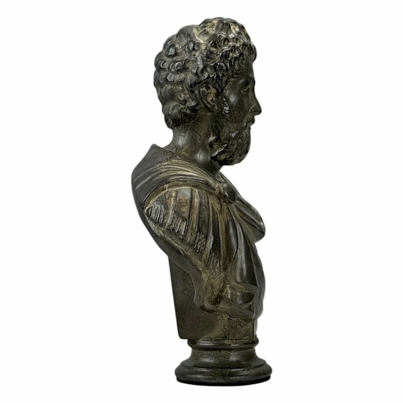 Marek Aureliusz Popiersie - rzymski cesarz i stoicka rzeźba filozofa | Ręcznie wykonana grecka sztuka gipsowa | Klasyczny wystrój 17,8 cm