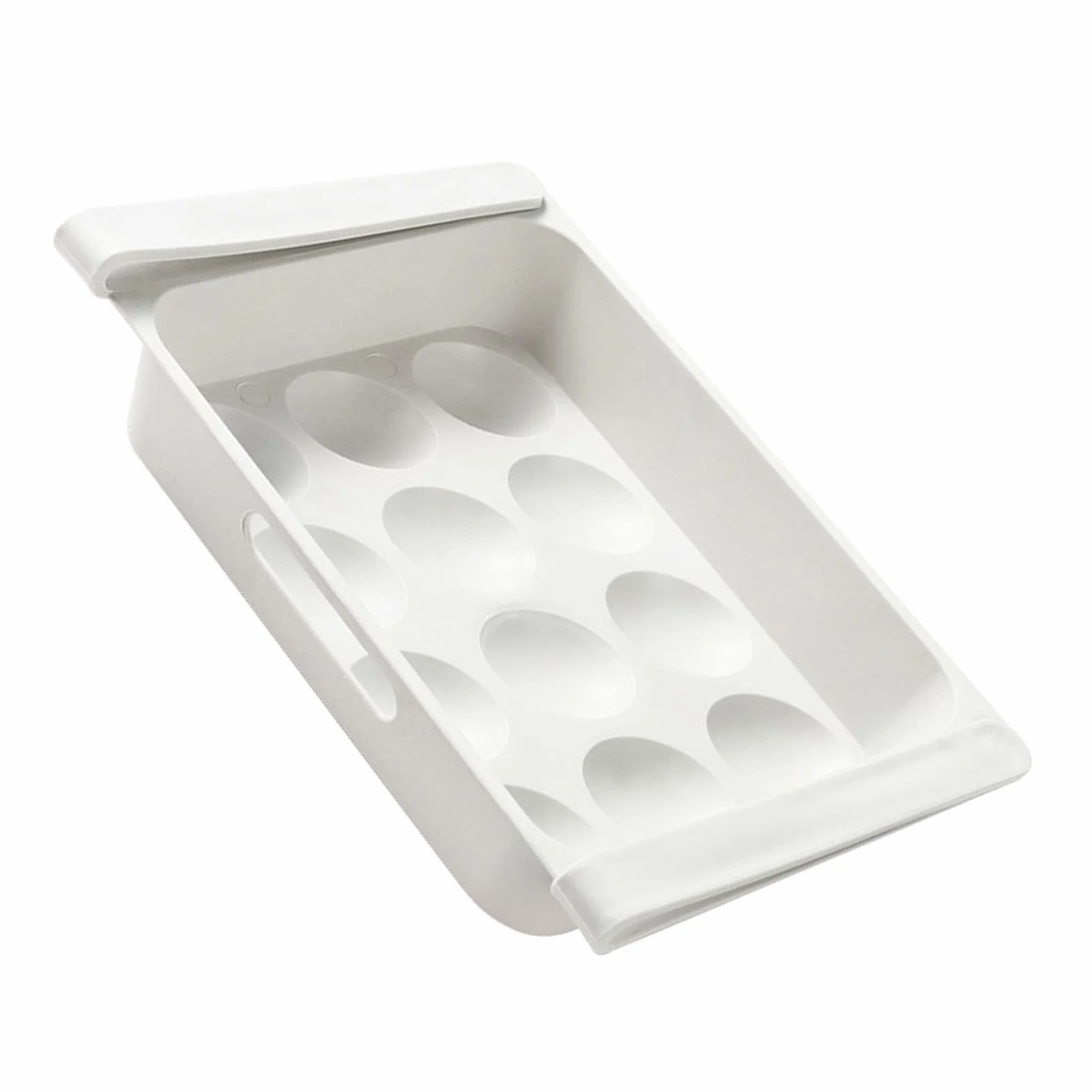 Jeffergarden Organizer na Jajka, Plastikowy Pojemnik na lodówkę z 12 Siatkami do Przechowywania żywności, Wydajna Organizacja Lodówki i Zachowanie świeżości do Użytku w Kuchni