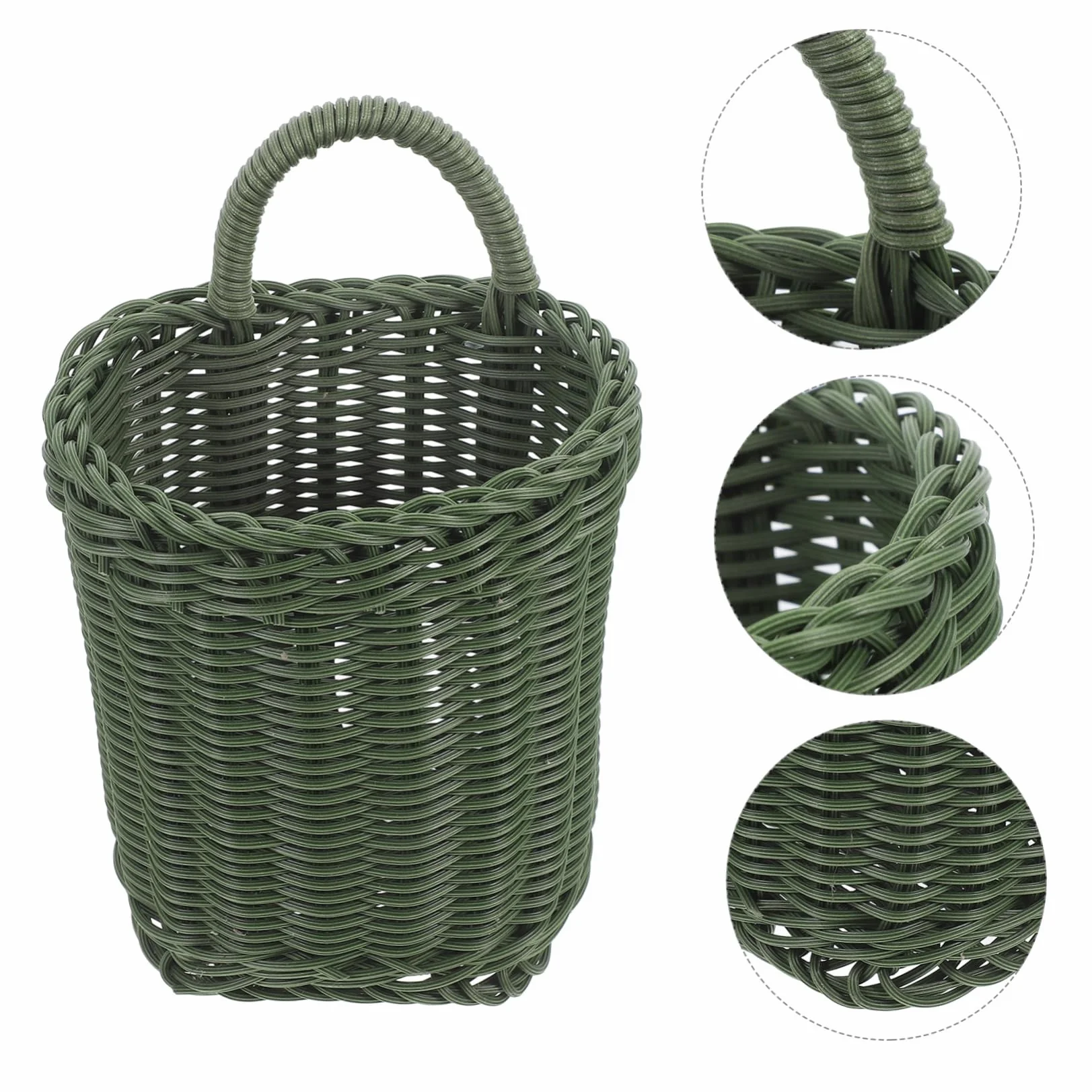 Koszyk Rattanowy Ścianę Do Przechowywania Cebuli i Czosnku Stylowy Woven Hanging Basket Do Organizacji Kuchni i Dekoracji Wnętrz