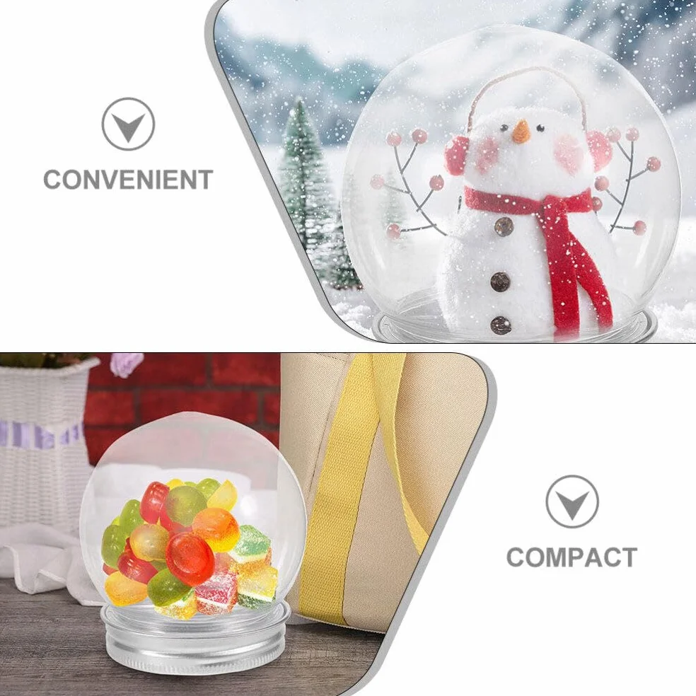 Zerodeko 20 Sztuk DIY Kule Śnieżne 150Ml Przezroczysta Plastikowa Kula Wodna Nadająca Się Do Napełniania Kula Śnieżna Z Odkręcaną Nakrętką Na Świąteczne Dekoracje Do Domu DIY Rzemiosło