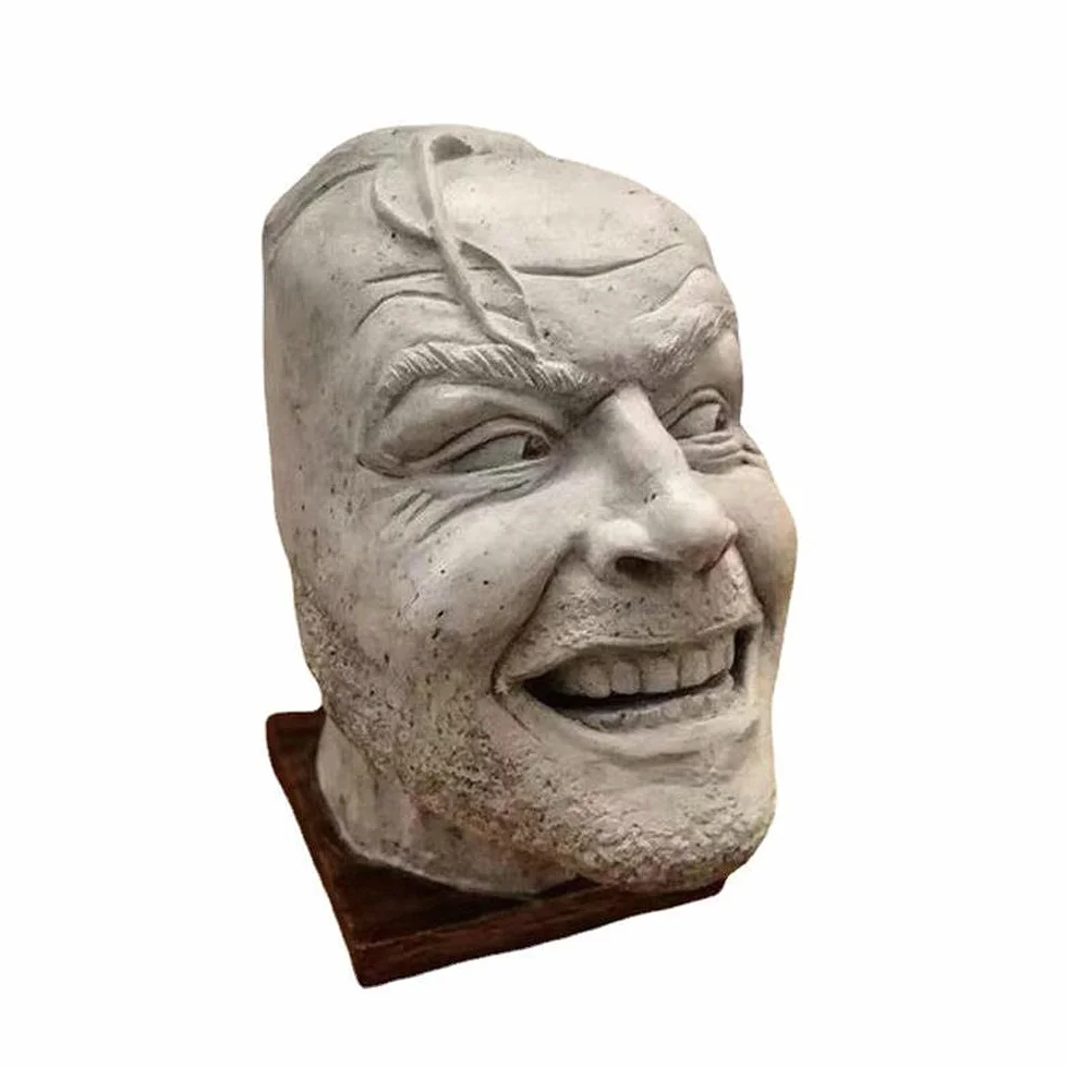 MBLUE Rzeźba lśniącej biblioteki podpórki do książek Here's Johnny Rzeźba Żywica Pulpit Ornament Półka na książki Zabawny ornament
