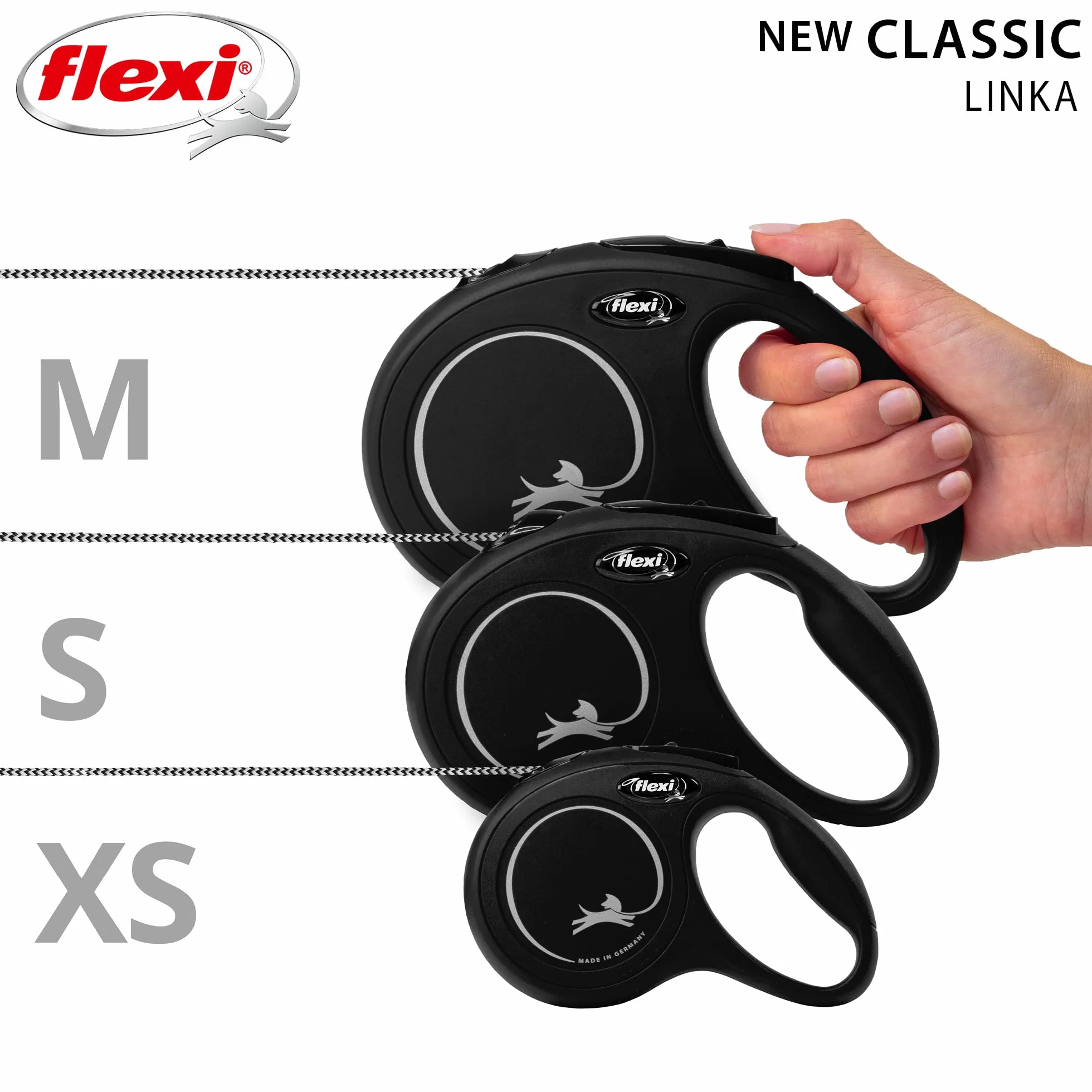 Flexi New Classic Smycz Automatyczna 8 m Czarny