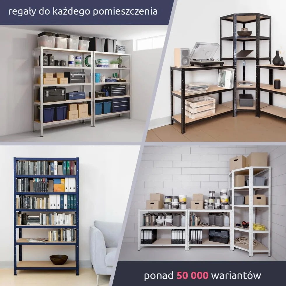 shelfplaza HOME 90x80x40 cm regał do dużych obciążeń w kolorze ocynkowany z 3 półkami i udźwigiem 175 kg na półkę
