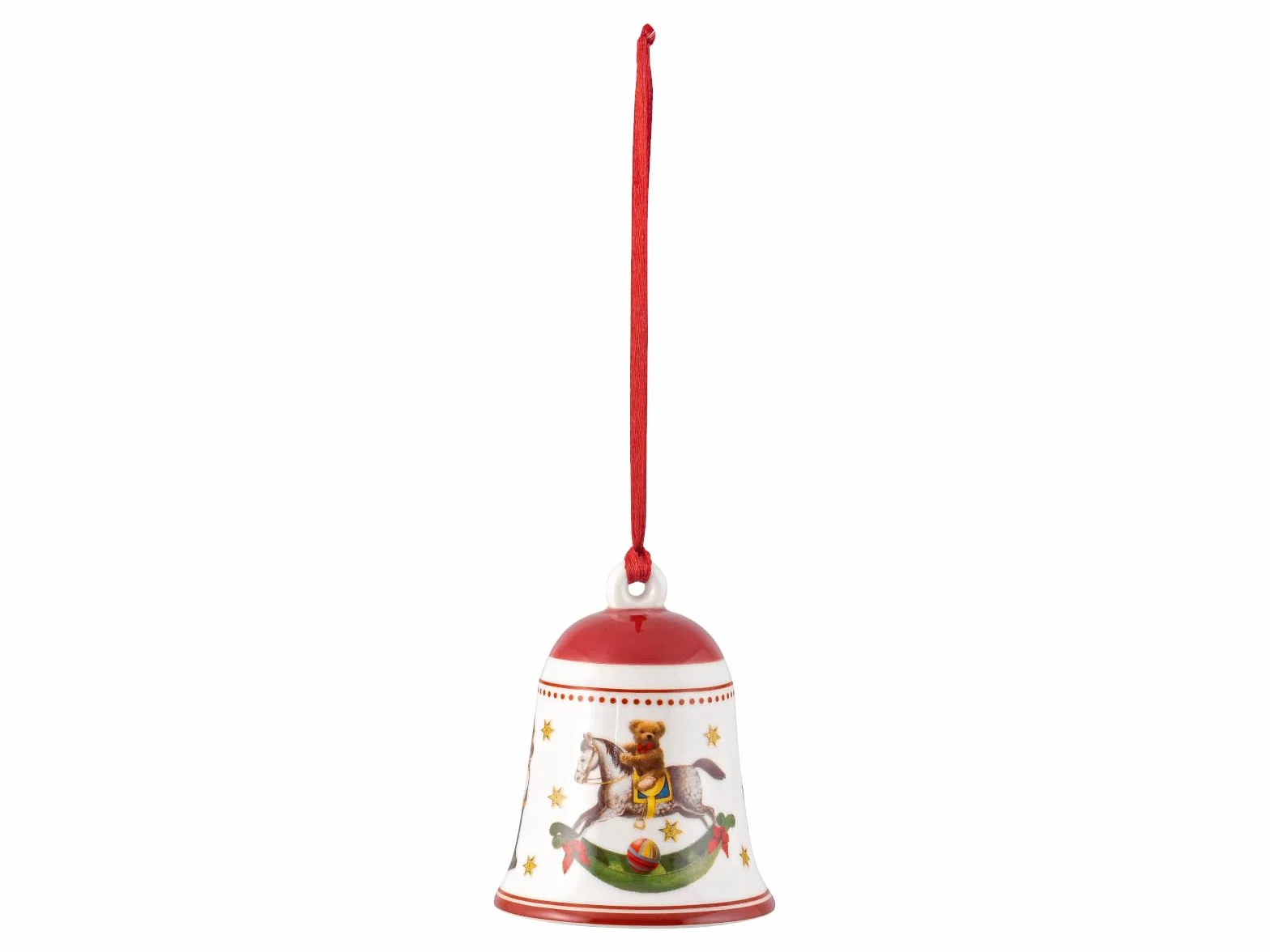 Villeroy & Boch - My Christmas Tree, dzwonek, zabawka, 5,5 x 5,5 x 6,5 cm, porcelana, czerwona, 14-8622-6849, wielokolorowa, 5,5x5,5x6,5cm
