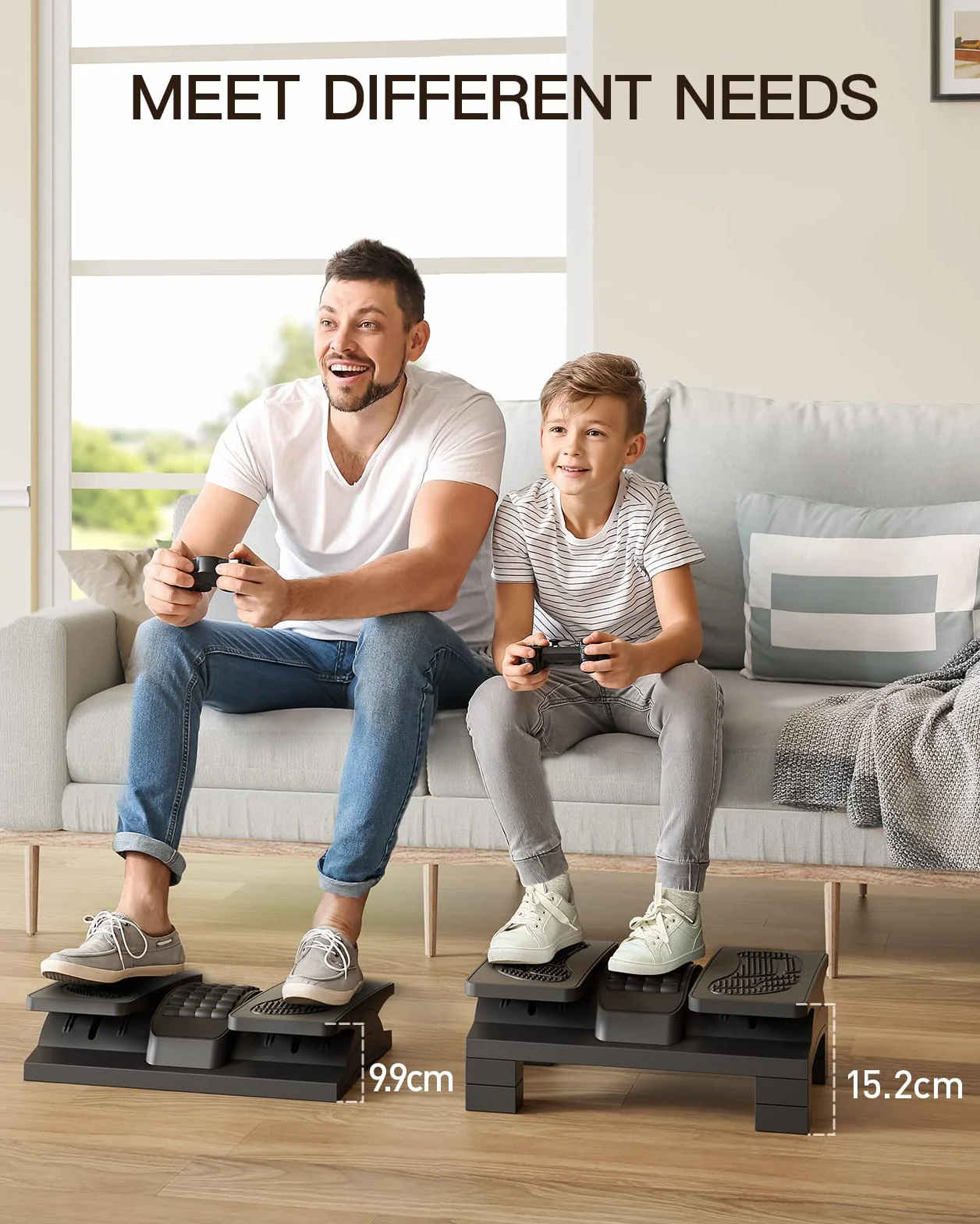 HUANUO Podnóżek pod biurkiem, regulowany, ergonomiczny podnóżek pod biurkiem w pracy lub w grach z teksturą masażu i wałkiem, nachylenie 20 stopni lub regulacja kąta zamka, podnóżek do biura, domu