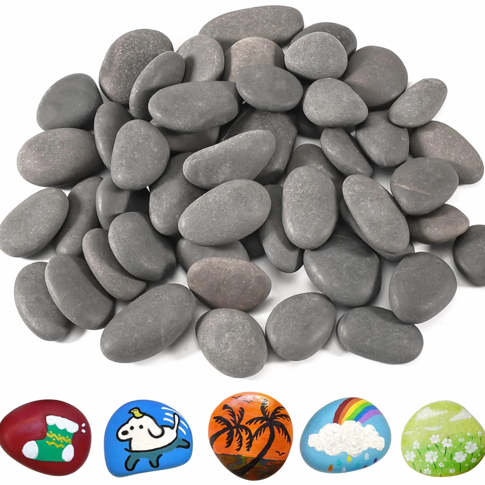 Joycabin kamienie do malowania 2-3 cm naturalny kamień rzeczny dekoracyjne DIY akwarium