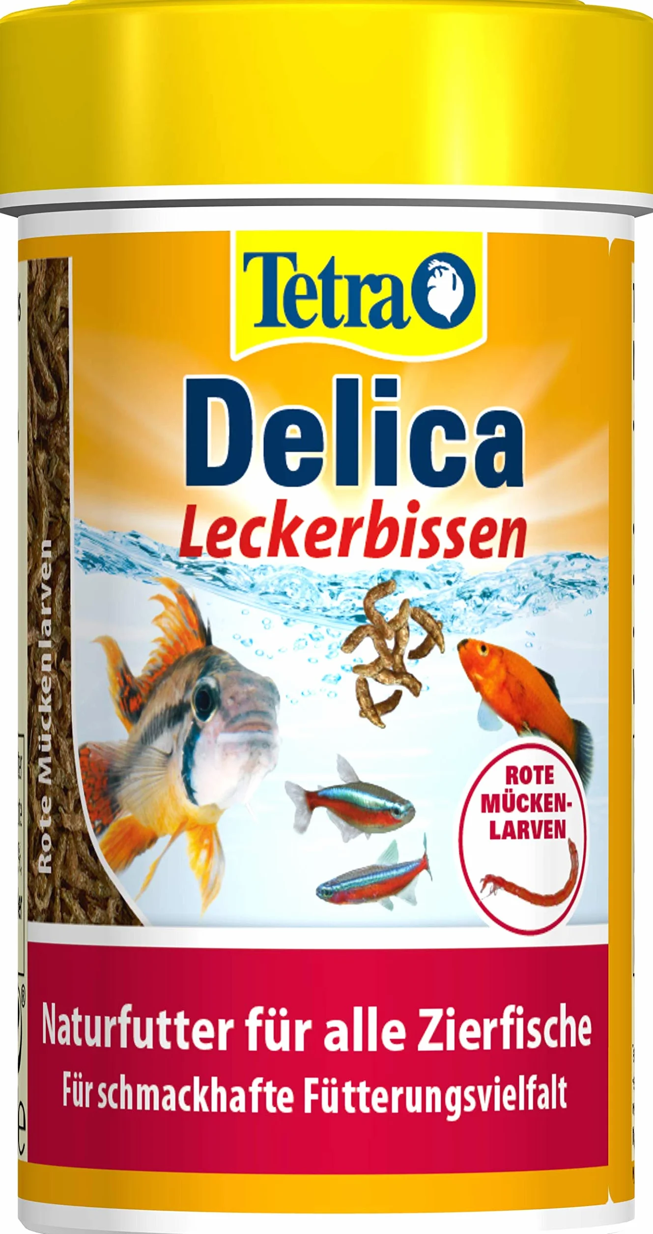 Tetra Delica Bloodworms, naturalna karma dla ryb ozdobnych, liofilizowane czerwone larwy komarów, puszka 100 ml