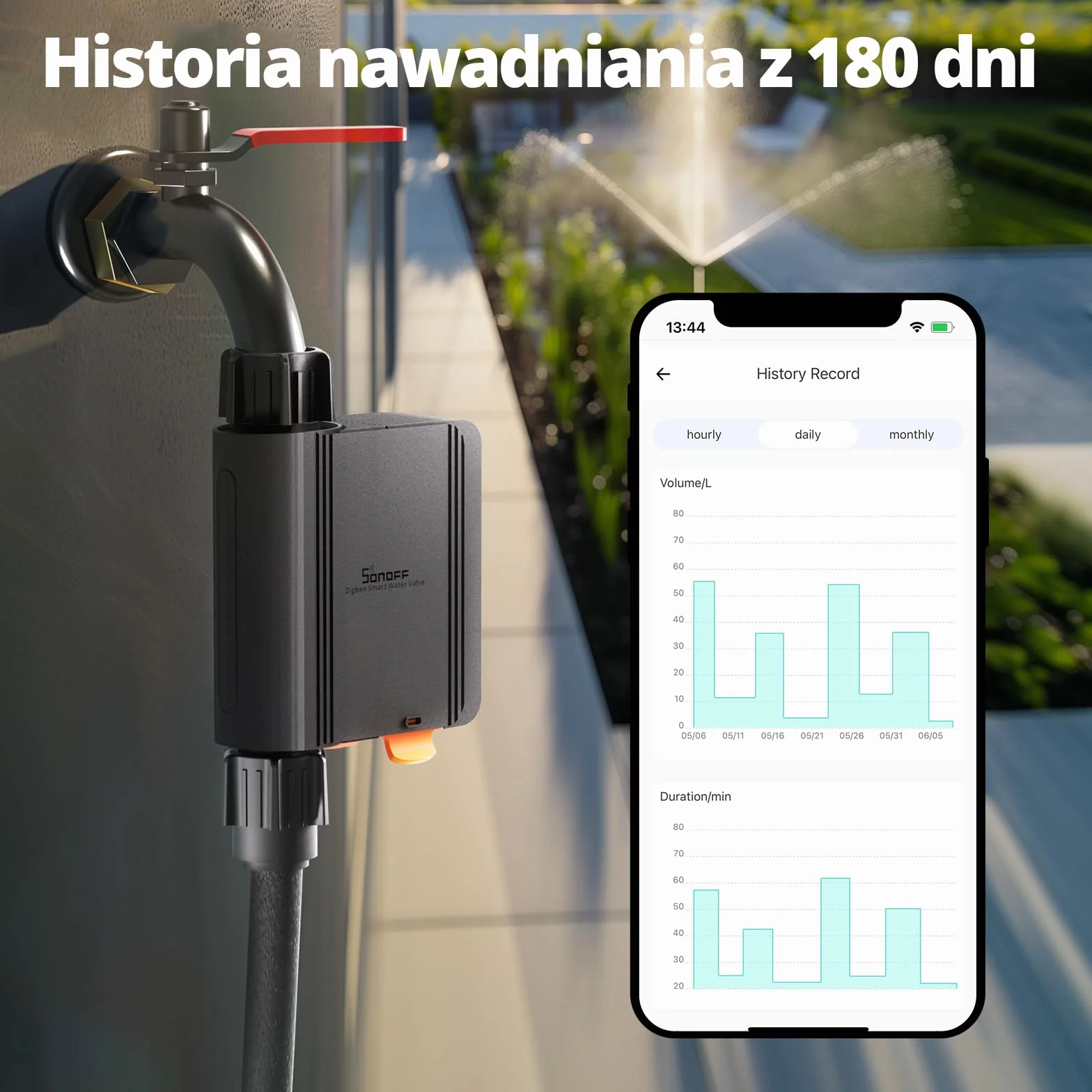 SONOFF Inteligentne sterowanie nawadnianiem, sterowany aplikacją automatyczny system nawadniania z planowaniem i kontrolą ilości, wymaga koncentratora Zigbee 3.0, kompatybilnego z Alexa i Goole Home