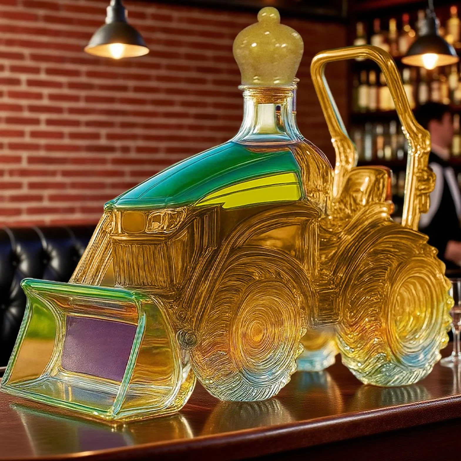 Karafka do traktora, butelka na wino w kształcie traktora, szklana karafka, przechowywanie do baru, domu, rodziny, szafki, dekoracja, miłośnicy whisky, kobiety