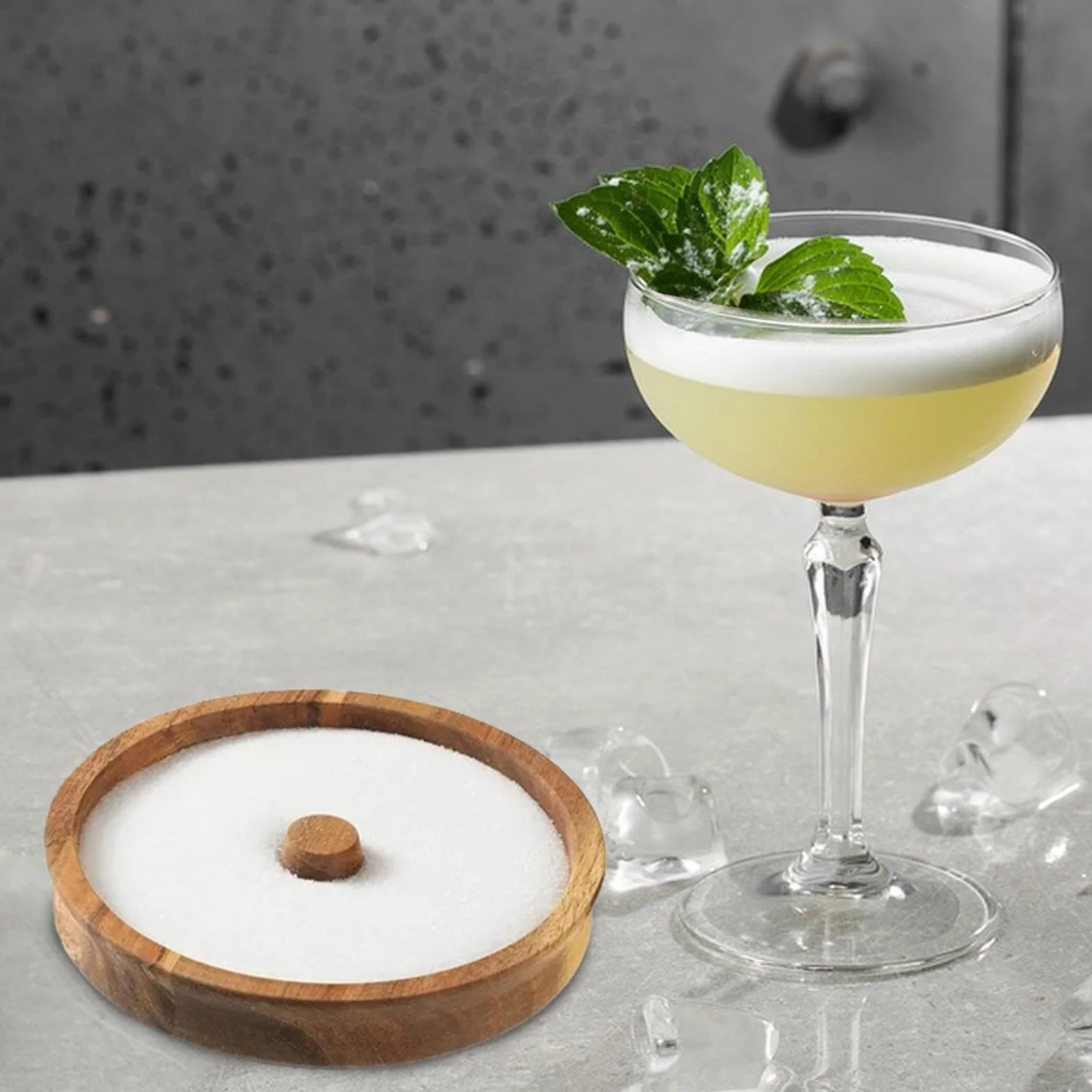 Margarita Salt Rimmer - Margarita Salt Rimmer i Sugar Rimmer do koktajli, wielofunkcyjny drewniany pojemnik na cukier, przeno?na drewniana taca, rimmery koktajlowe do napojów, akcesoria do soków