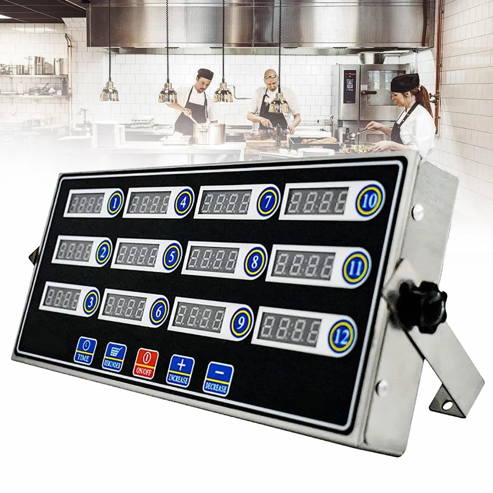 12-kanałowy komercyjny timer kuchenny, stalowy timer Calculagraph z głośnym alarmem do restauracji, przypomnienie o wielu zdarzeniach