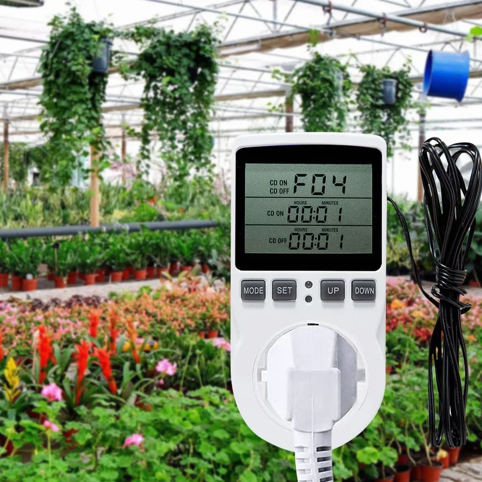 LUFEIS Termostat cyfrowy z gniazdem 230 V LCD regulator temperatury