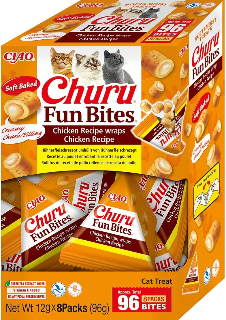 INABA Churu Fun Bites smakołyki dla kotów 58% kurczakiem bez zbóż 96 g