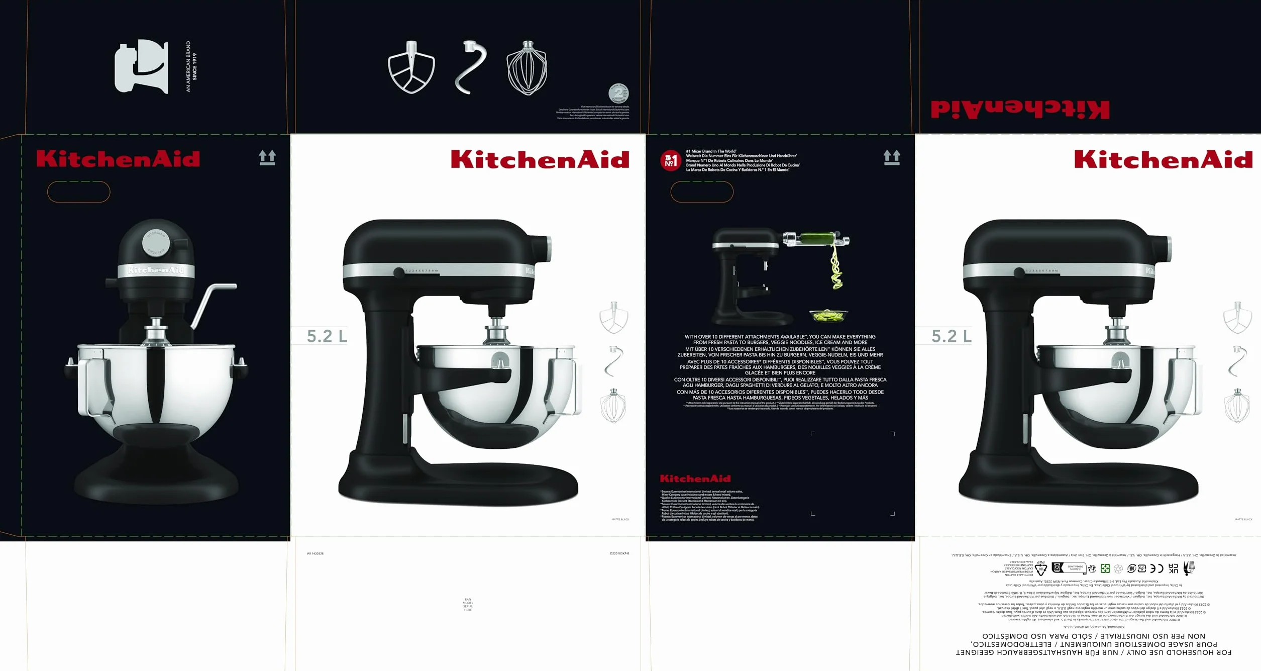 KitchenAid Heavy DUTY planeta z podnoszoną miską 5,2 l - czarny matowy 5 KSM55SXXEBM