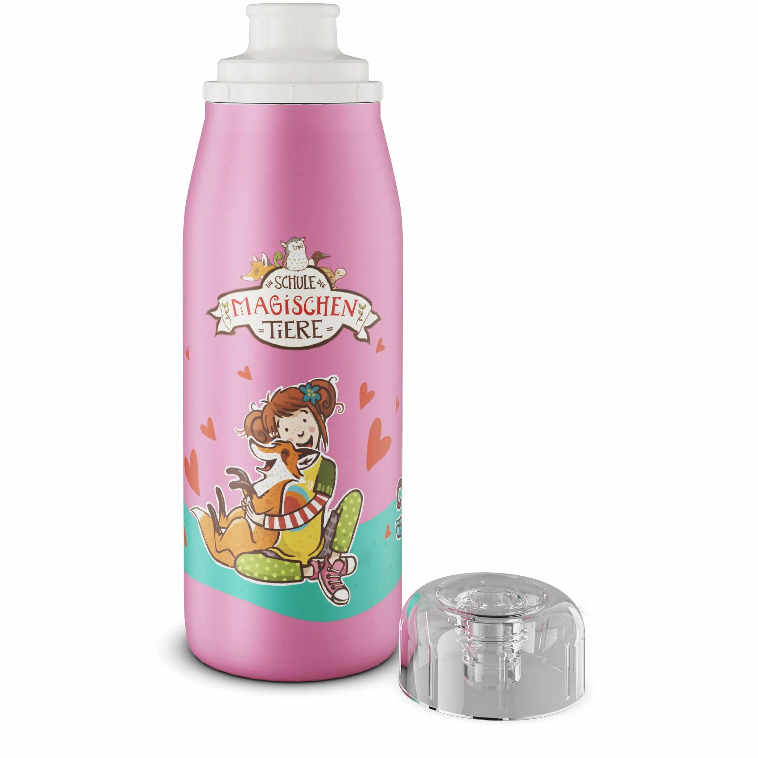 alfi Kids ISO Bottle 350 ml, Ida School of Magic Anime, izolowana butelka dla dzieci, stal nierdzewna, szczelna, z zakrętką, utrzymuje ciepło przez 12 godzin, zimno przez 24 godziny, butelka na napoje