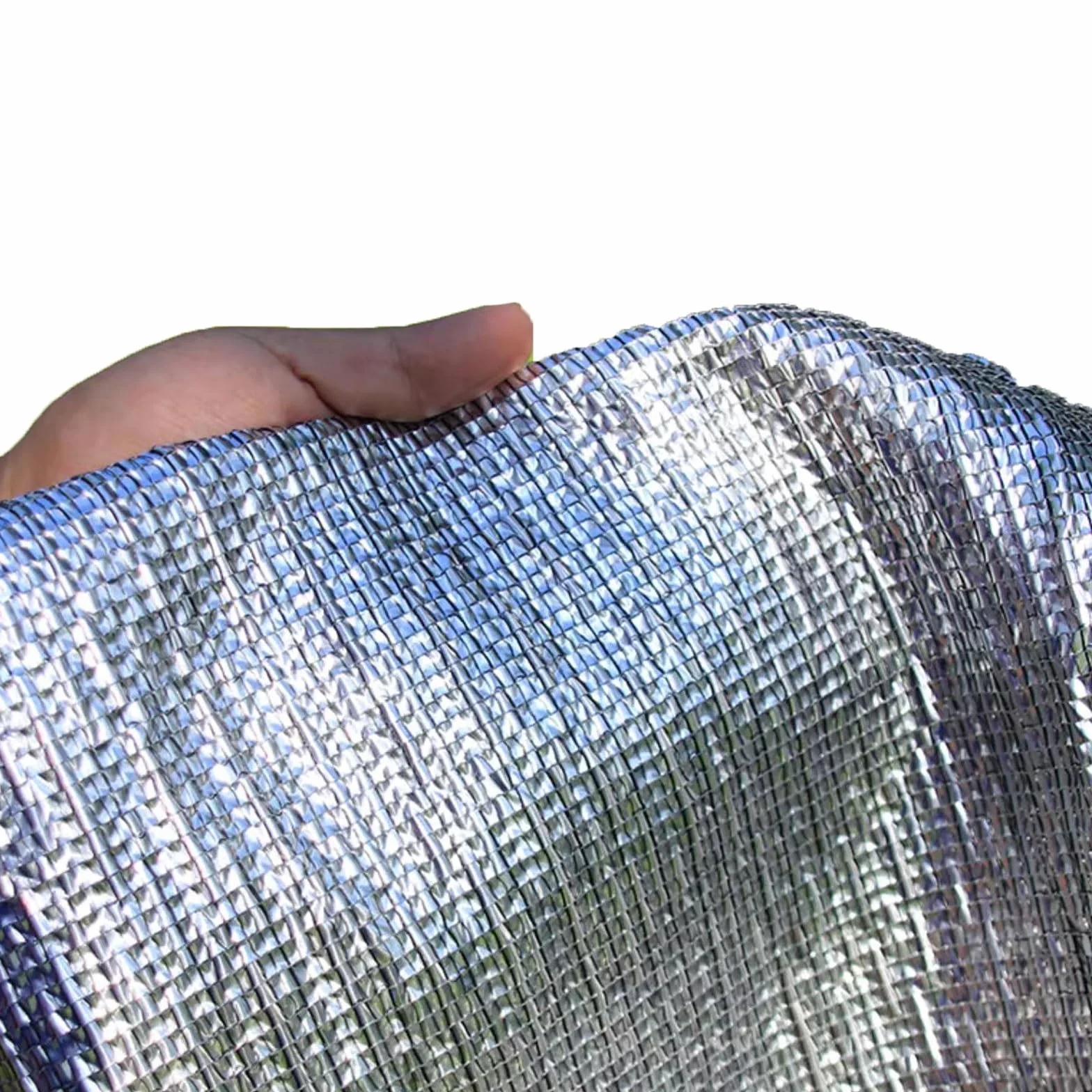 Aluminiowa tkanina zacieniająca 99%, trwała osłona przeciwsłoneczna siatka plandeka z przelotkami, odblaskowa plandeka chroniąca przed słońcem tkanina do samochodów, psów, roślin i mebli ogrodowych