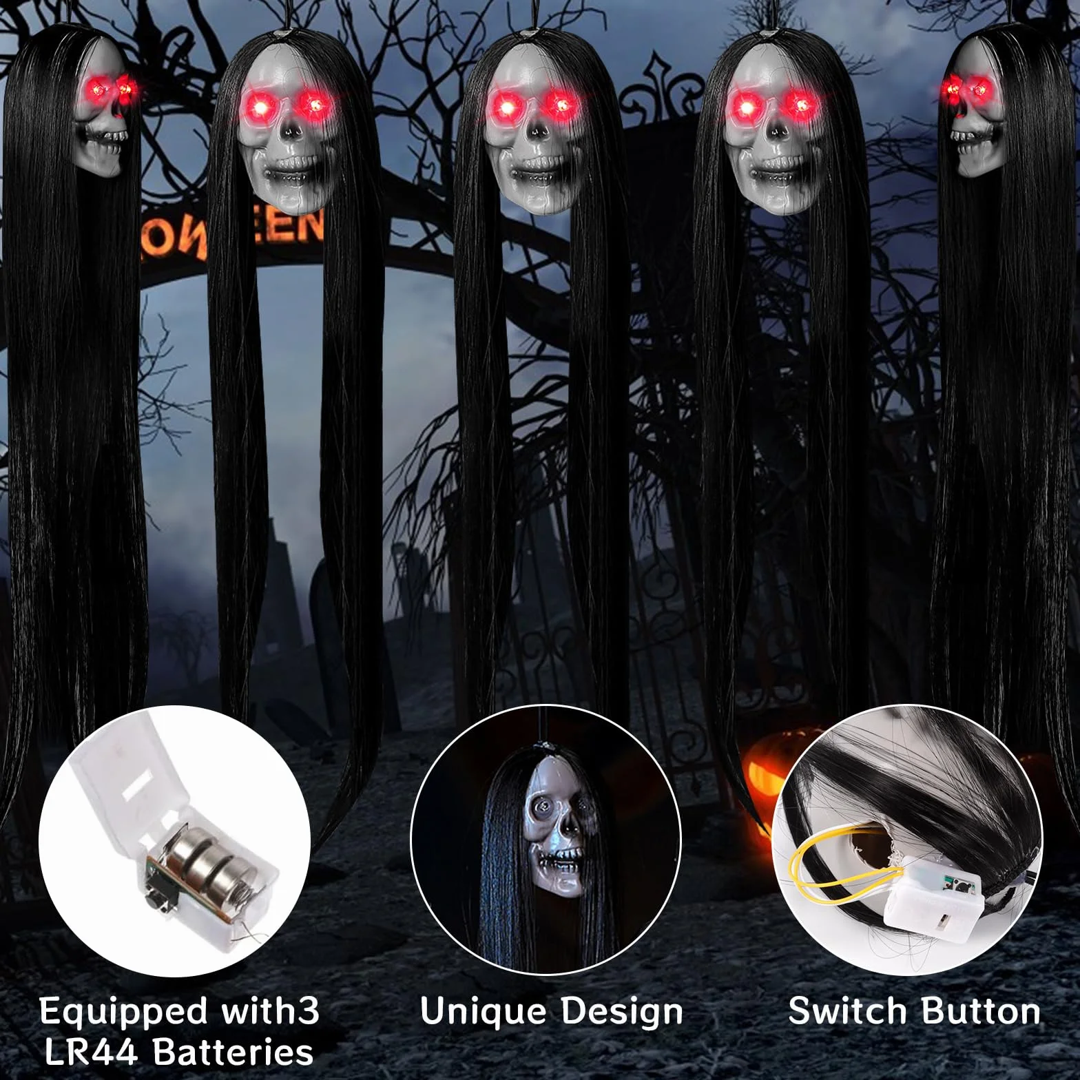 Świeca Czaszka - Świeca z czaszką - Dekoracja Halloween - Gotycka - Grunge'owa dekoracja Skull Low-Poly