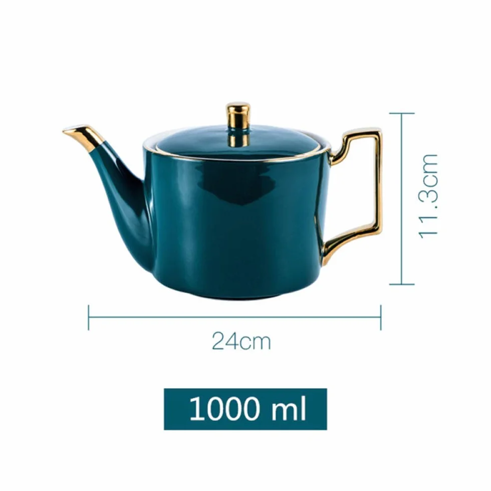 Dzbanek do mokki, zielona glazura dzbanek do kawy ceramiczny czajniczek Drinkware królewskie wesele narzędzia zestaw garnków do herbaty zastawa stołowa prezenty, dzbanek do herbaty Present