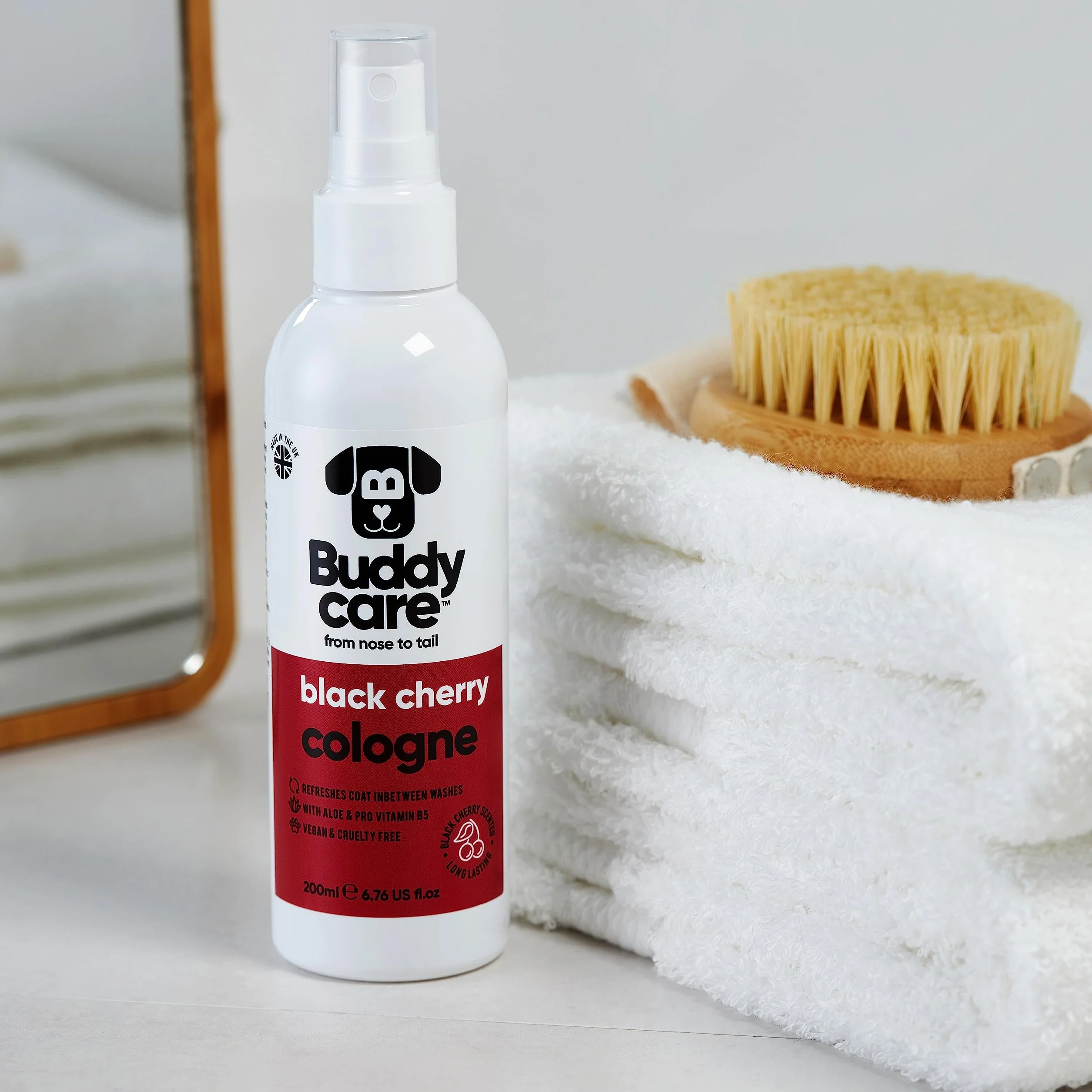 Buddycare Pies Coloński 200 ml czarna wiśnia odświeża między myciami psa