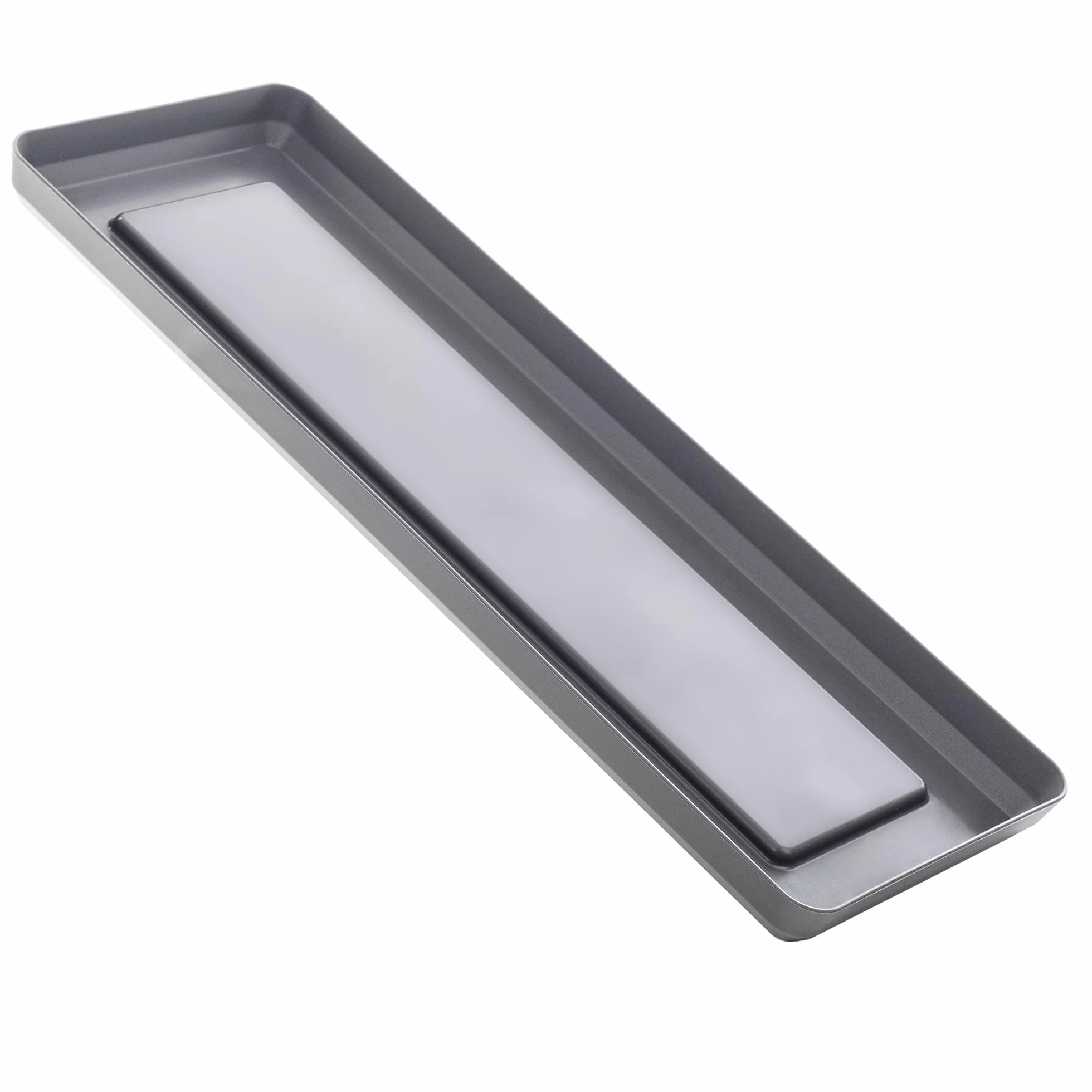 KADAX Podstawka do skrzynki balkonowej 30 cm, prostokątna, szara, na balkon i parapet, zbiera nadmiar wody