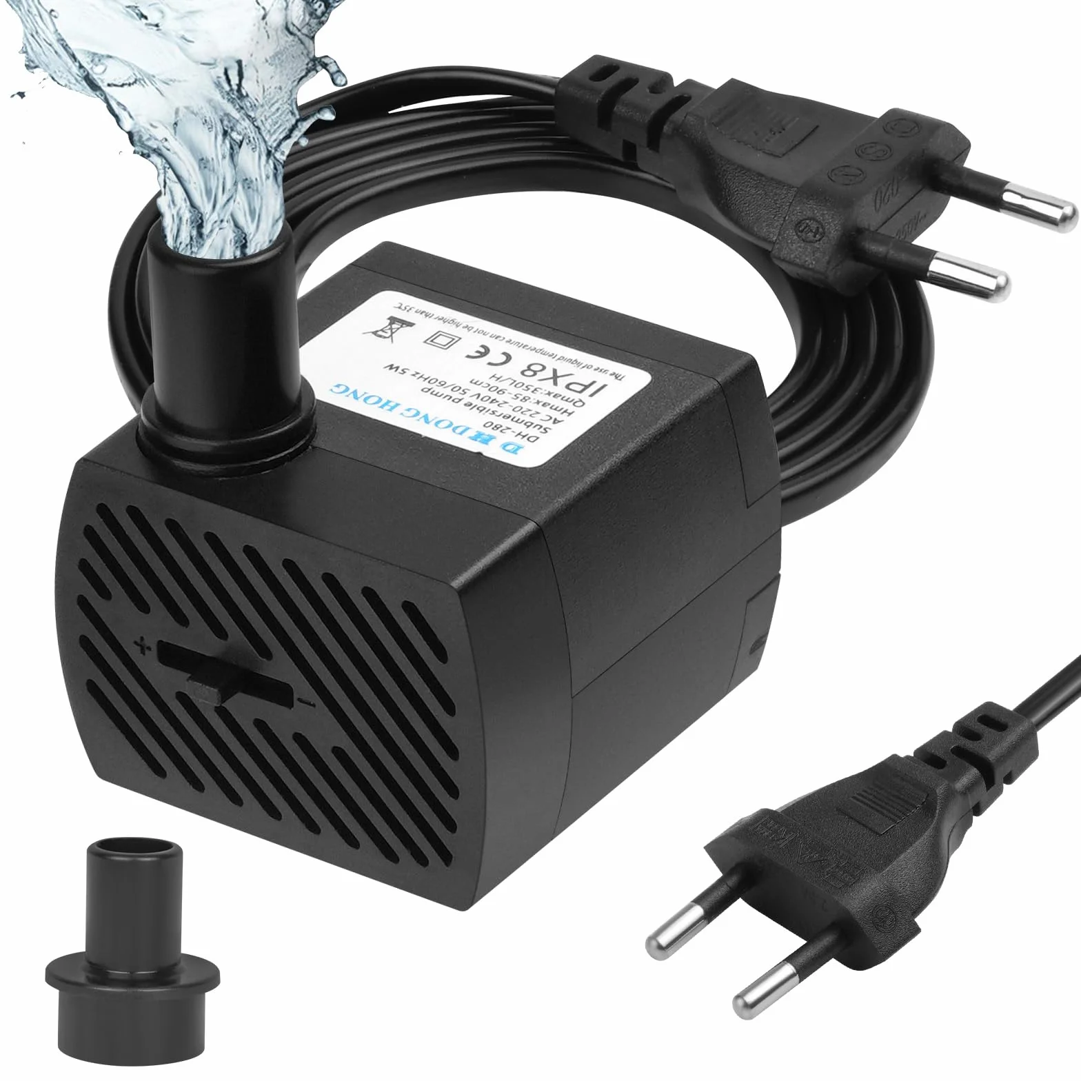 Flintronic Mini pompa wodna 350 l/h 5 W cicha wysokoskokowa do akwarium fontanny