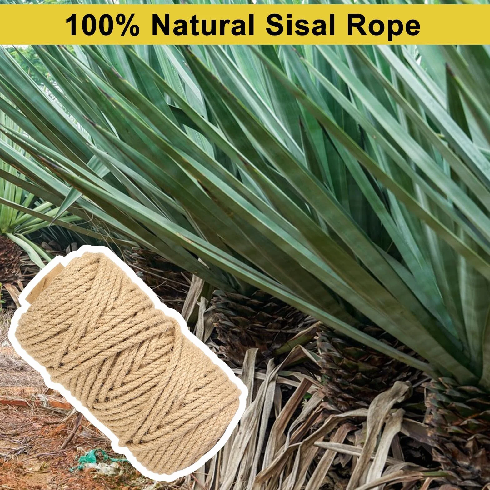 Linka sizalowa 50 m 6 mm naturalna do drapaka dla kota
