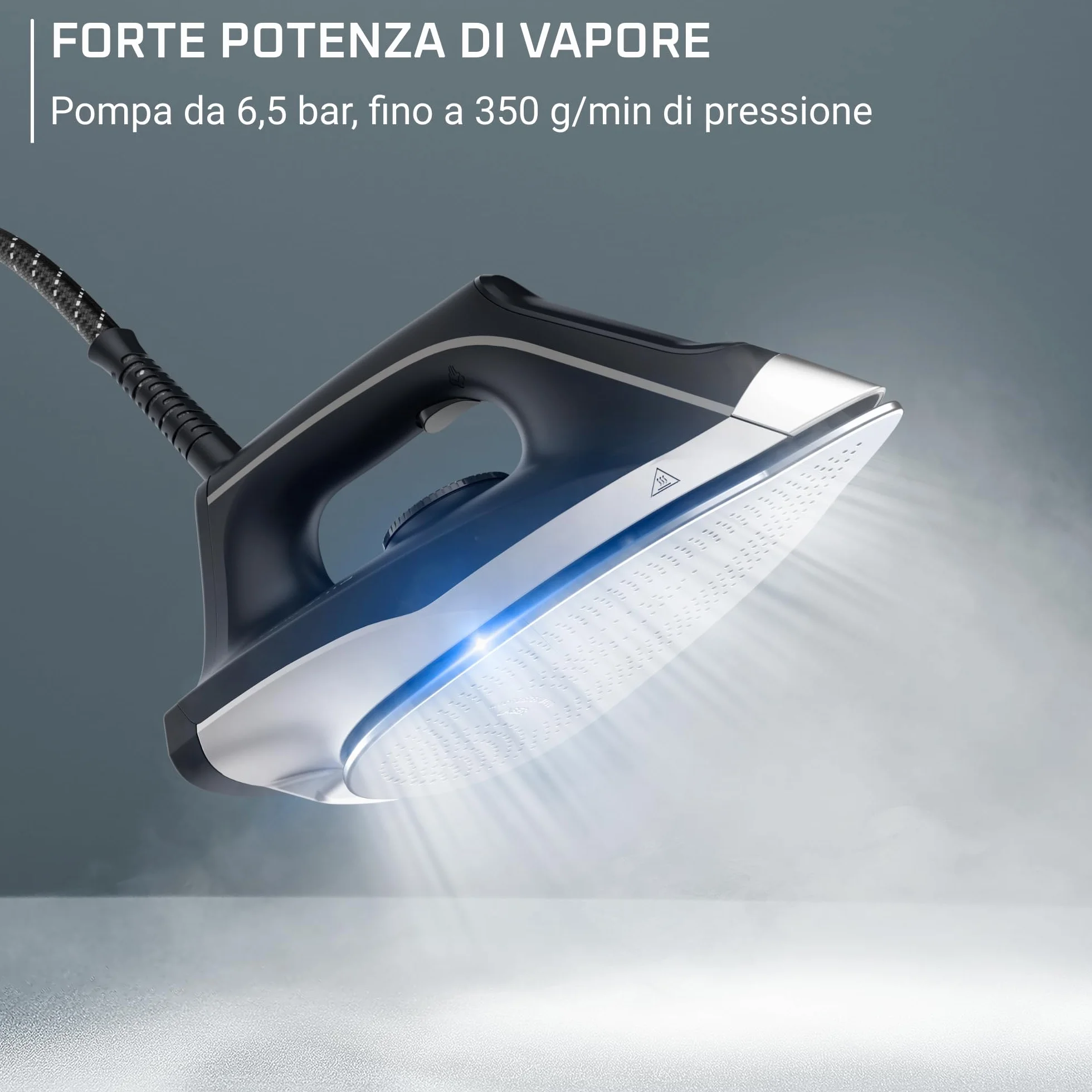 Rowenta VR8325 Turbosteam stacja parowa, 2600 W, 120 g/min stała para, dodatkowe uderzenie pary 350 g/min, szybkie nagrzewanie, zbiornik na wodę 1,7 l, system zapobiegający osadzaniu się kamienia